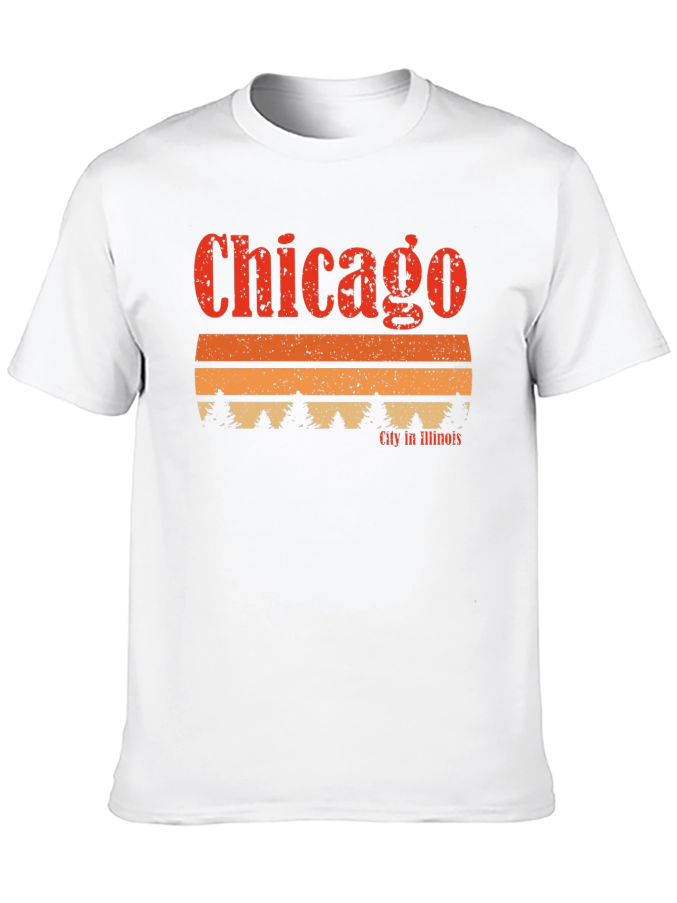 Chicago Illinois Retro Sunset Graphic T-Shirt