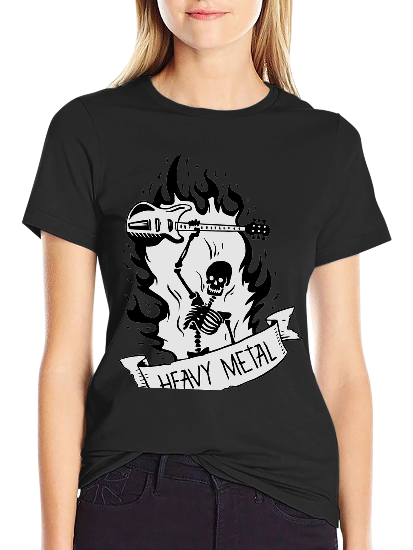 Heavy Metal Skeleton Guitar T-Shirt