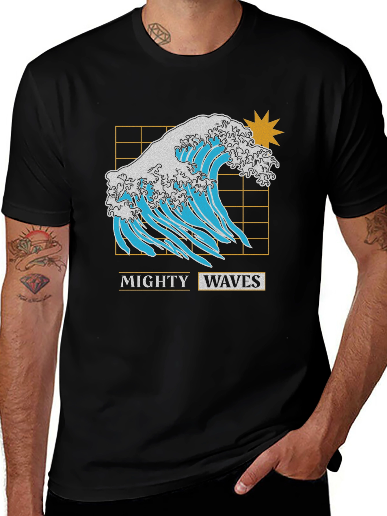 Mighty Waves Graphic Tee - Retro Style