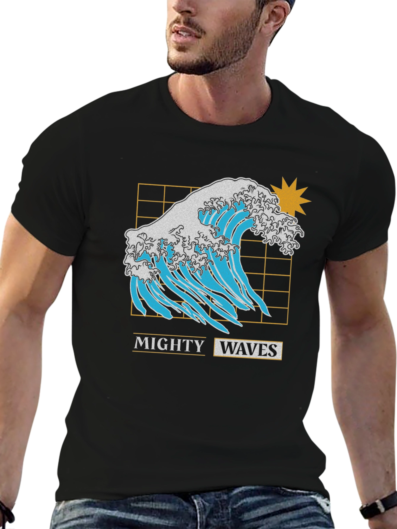 Mighty Waves Graphic Tee - Retro Style