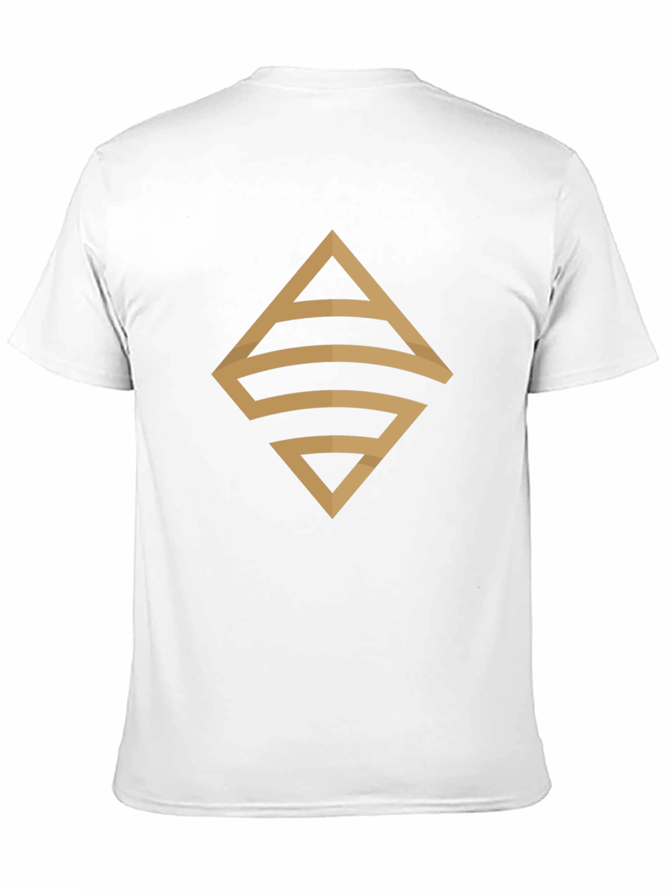 Stylish Black T-Shirt with Geometric Gold Design