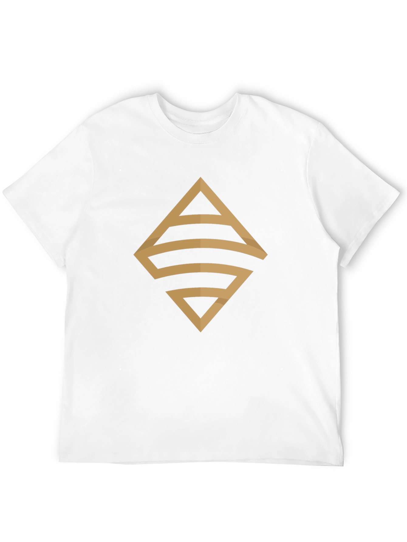 Stylish Black T-Shirt with Geometric Gold Design