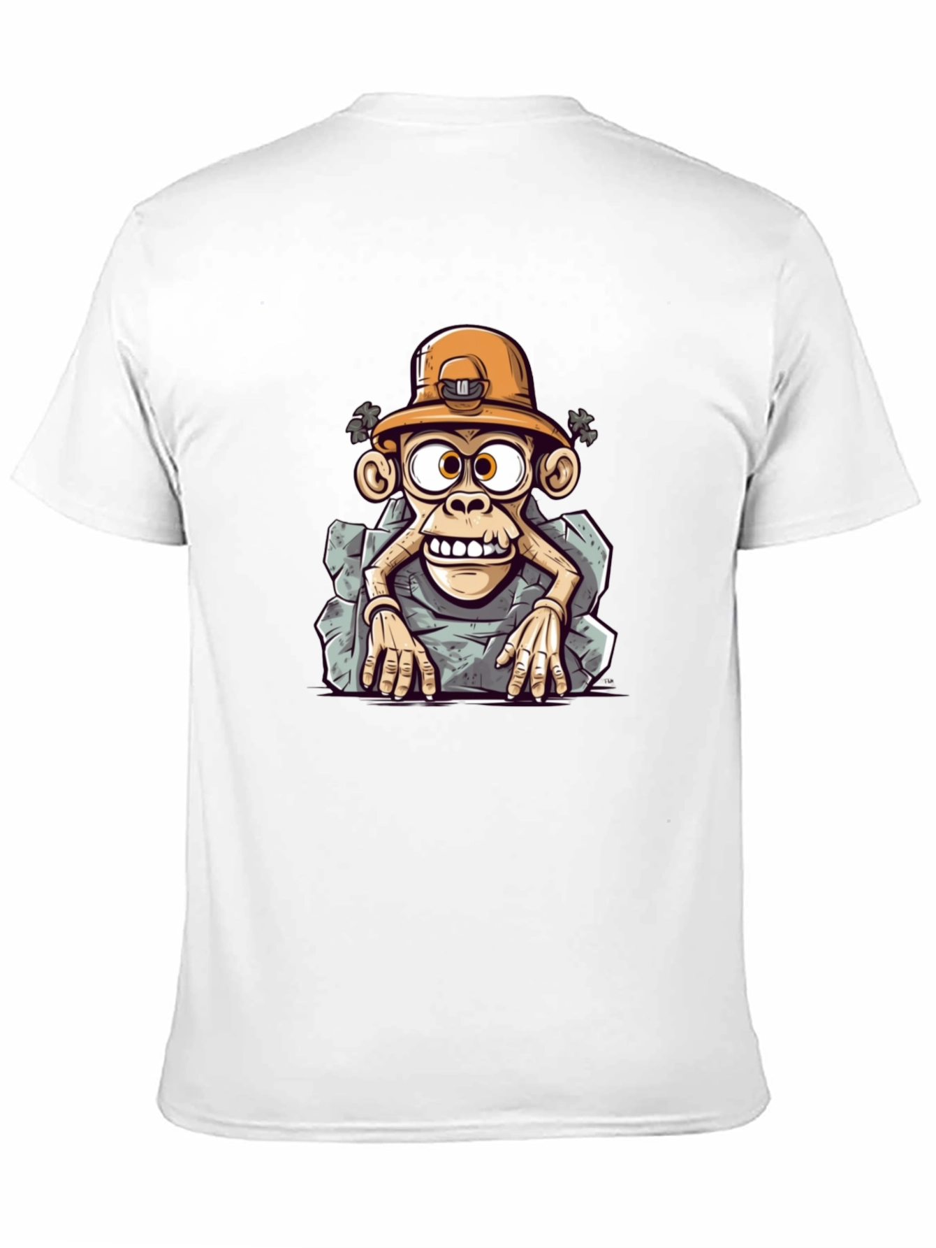 Cartoon Monkey Miner Graphic Tee - Unique Style