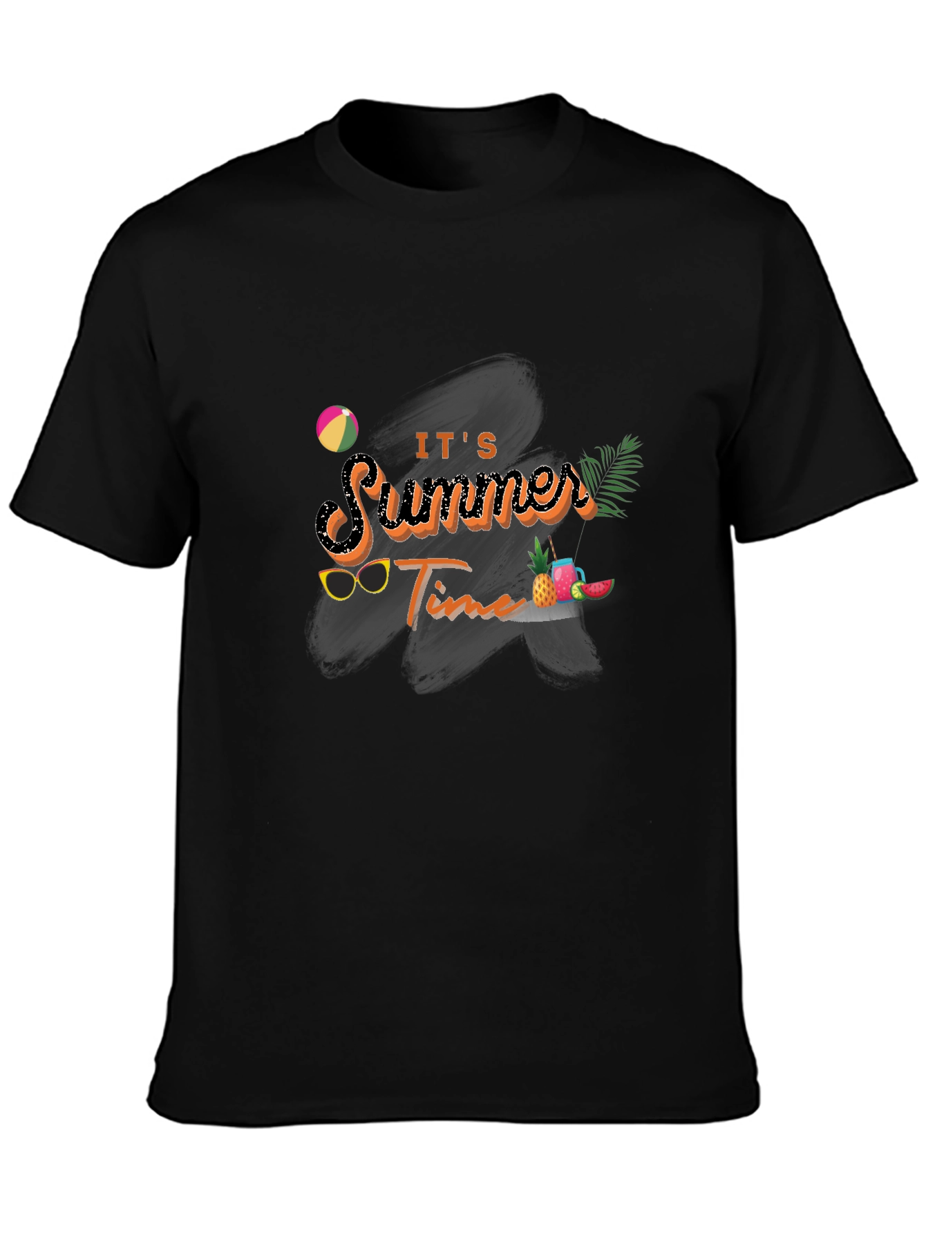 Its Summer Time Black Graphic Tee