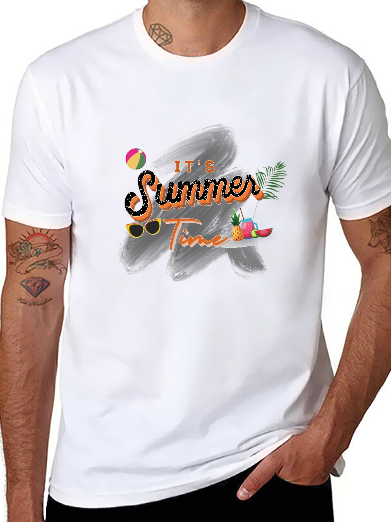 Its Summer Time Black Graphic Tee