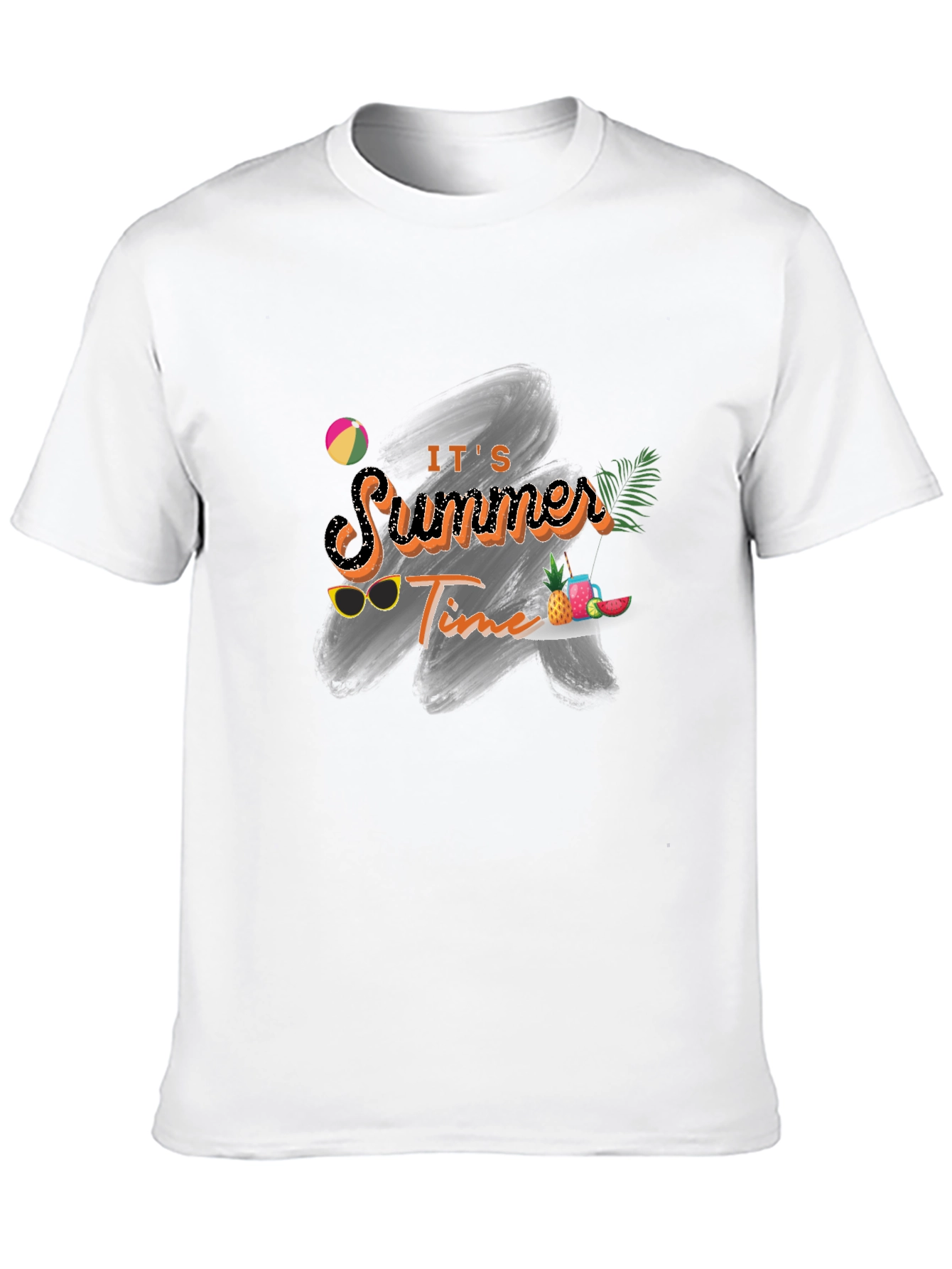 Its Summer Time Black Graphic Tee