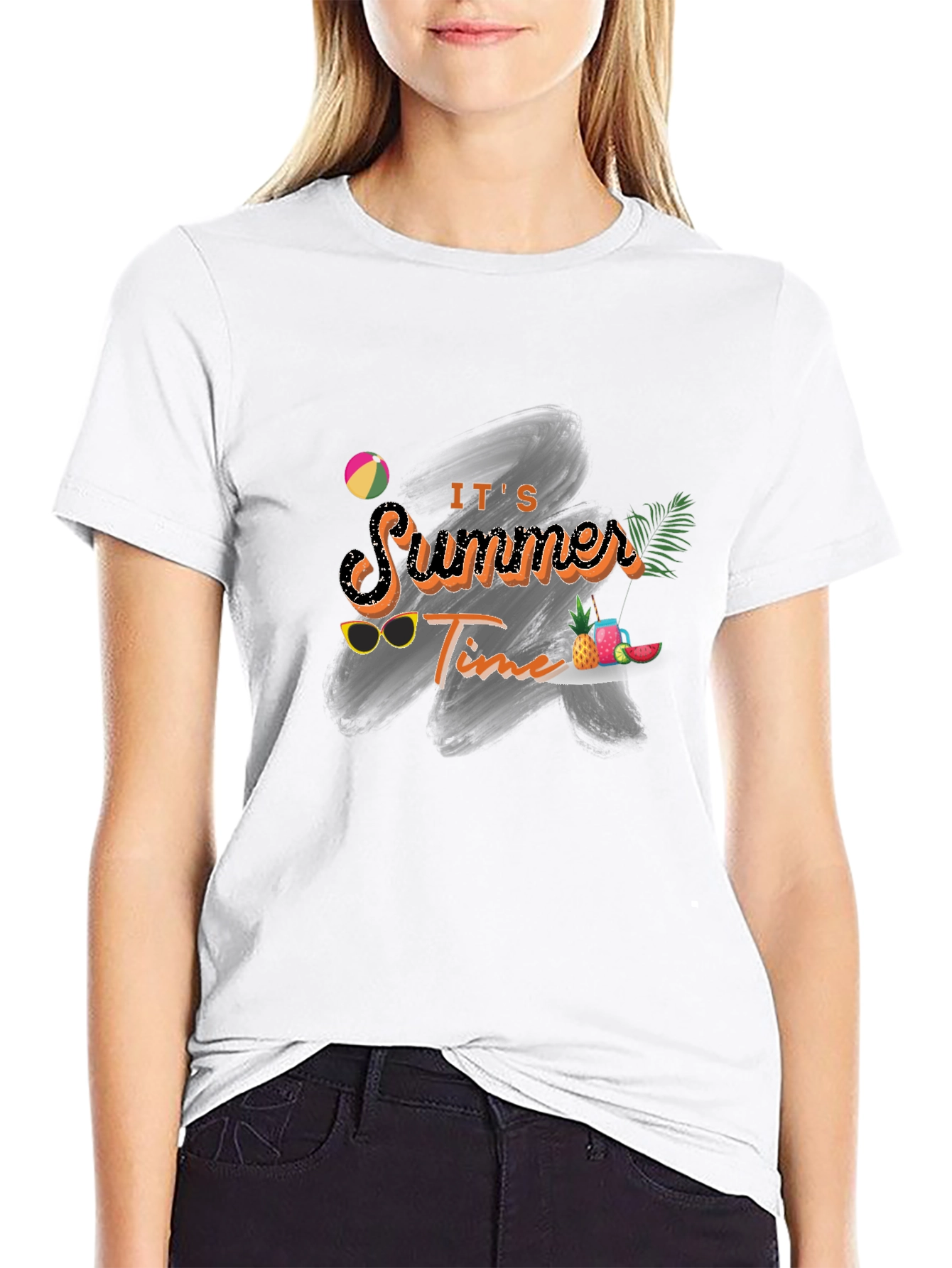 Its Summer Time Black Graphic Tee