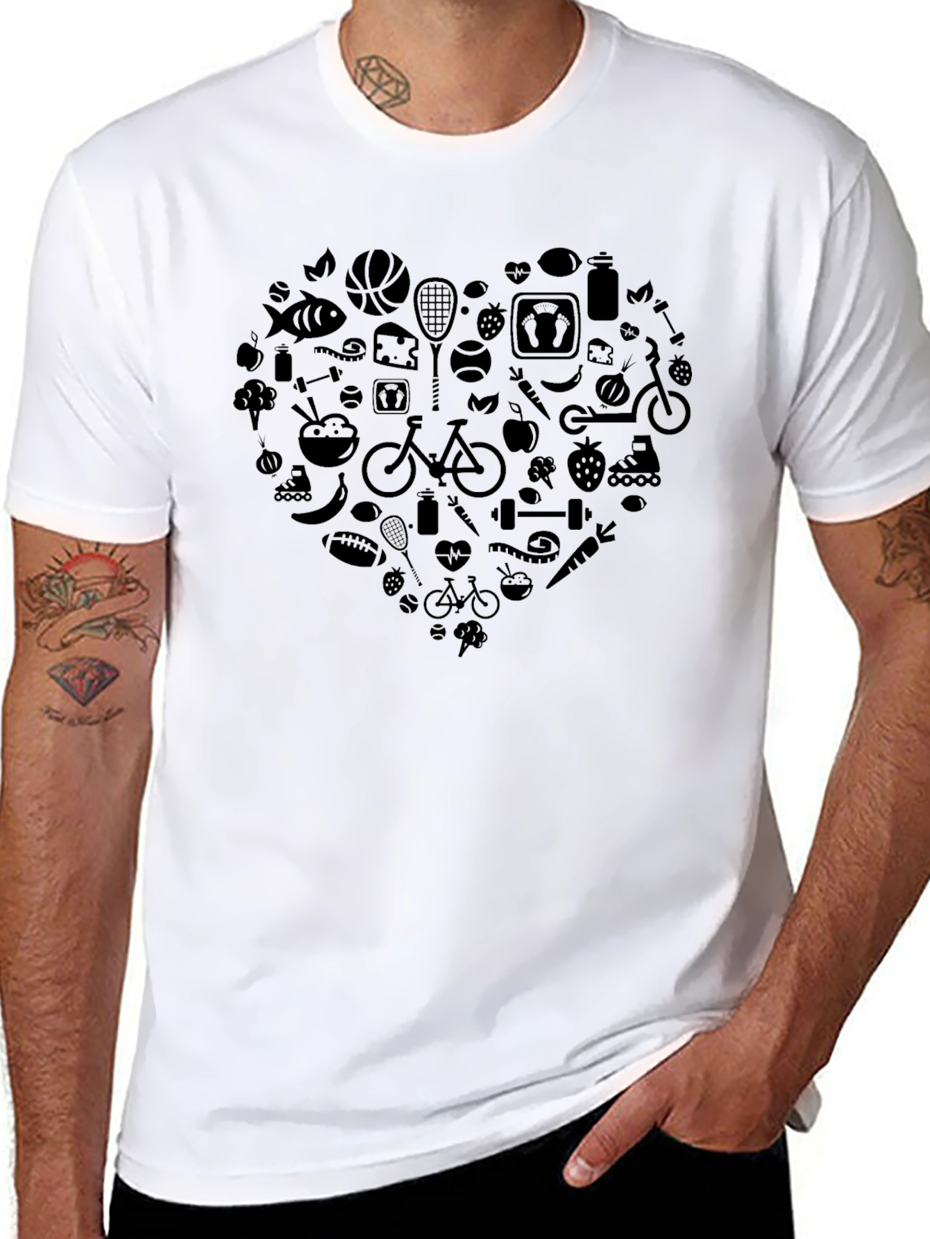 Healthy Lifestyle Heart Graphic T-Shirt