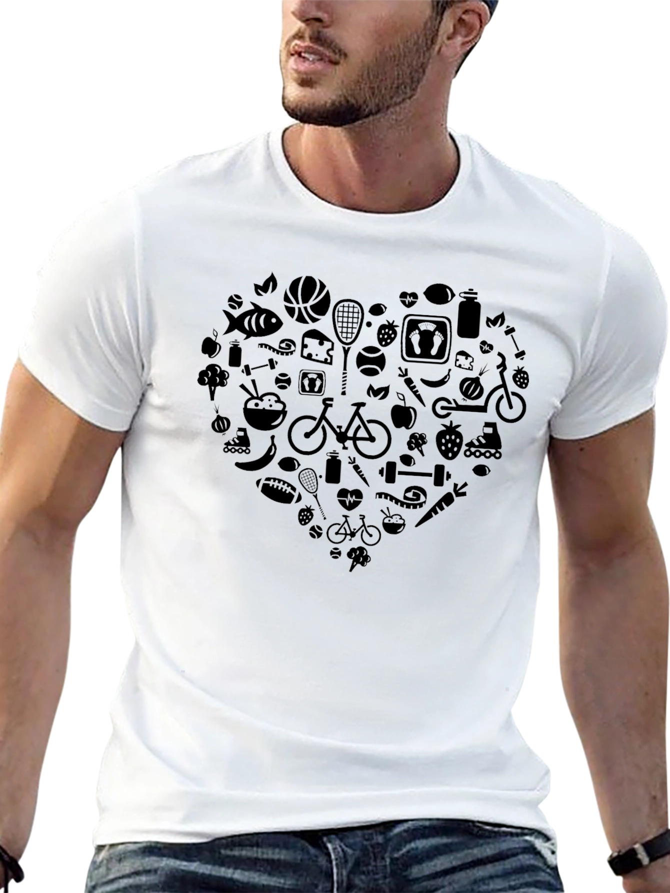 Healthy Lifestyle Heart Graphic T-Shirt