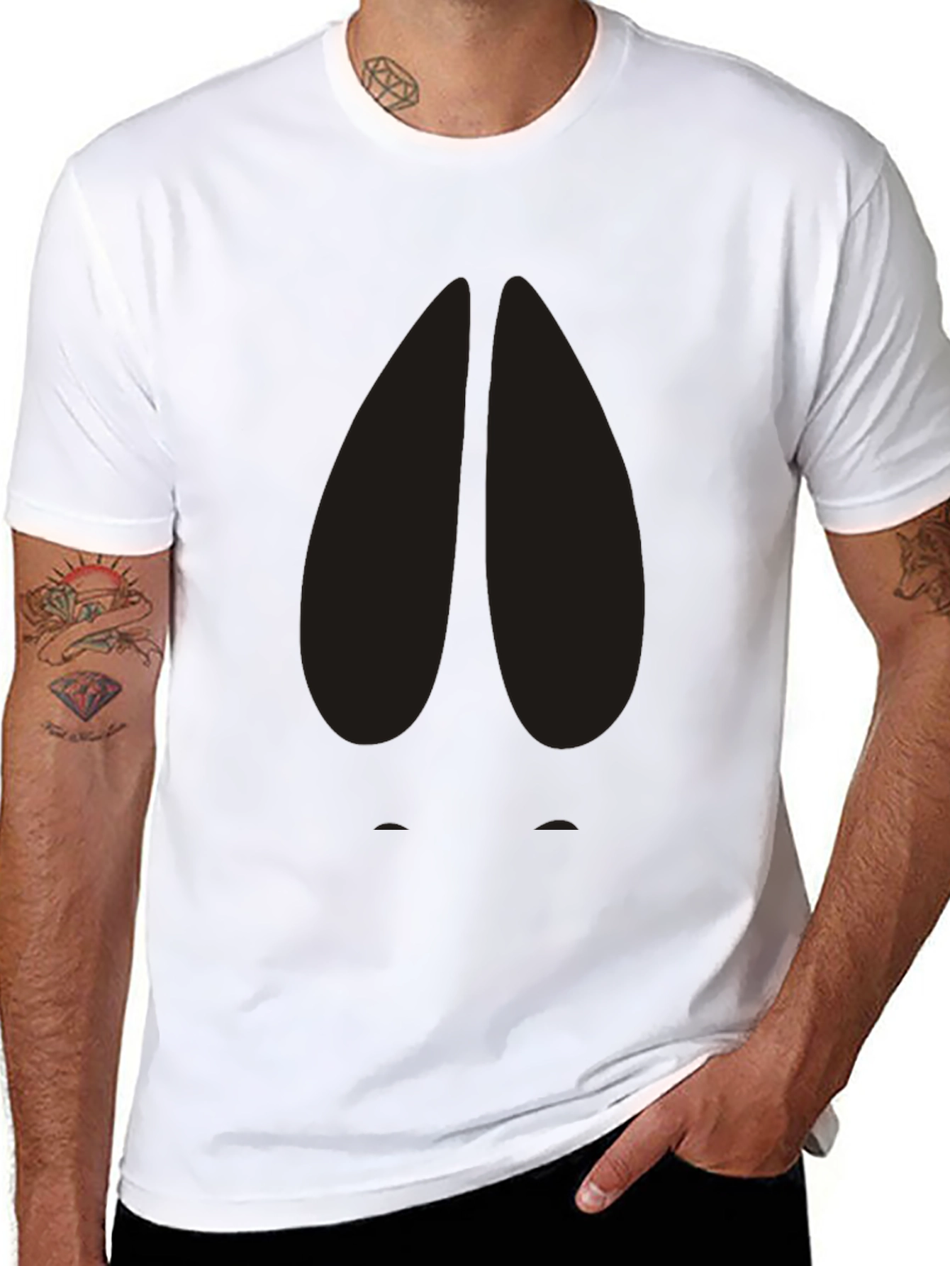 Black T-Shirt with Abstract Design