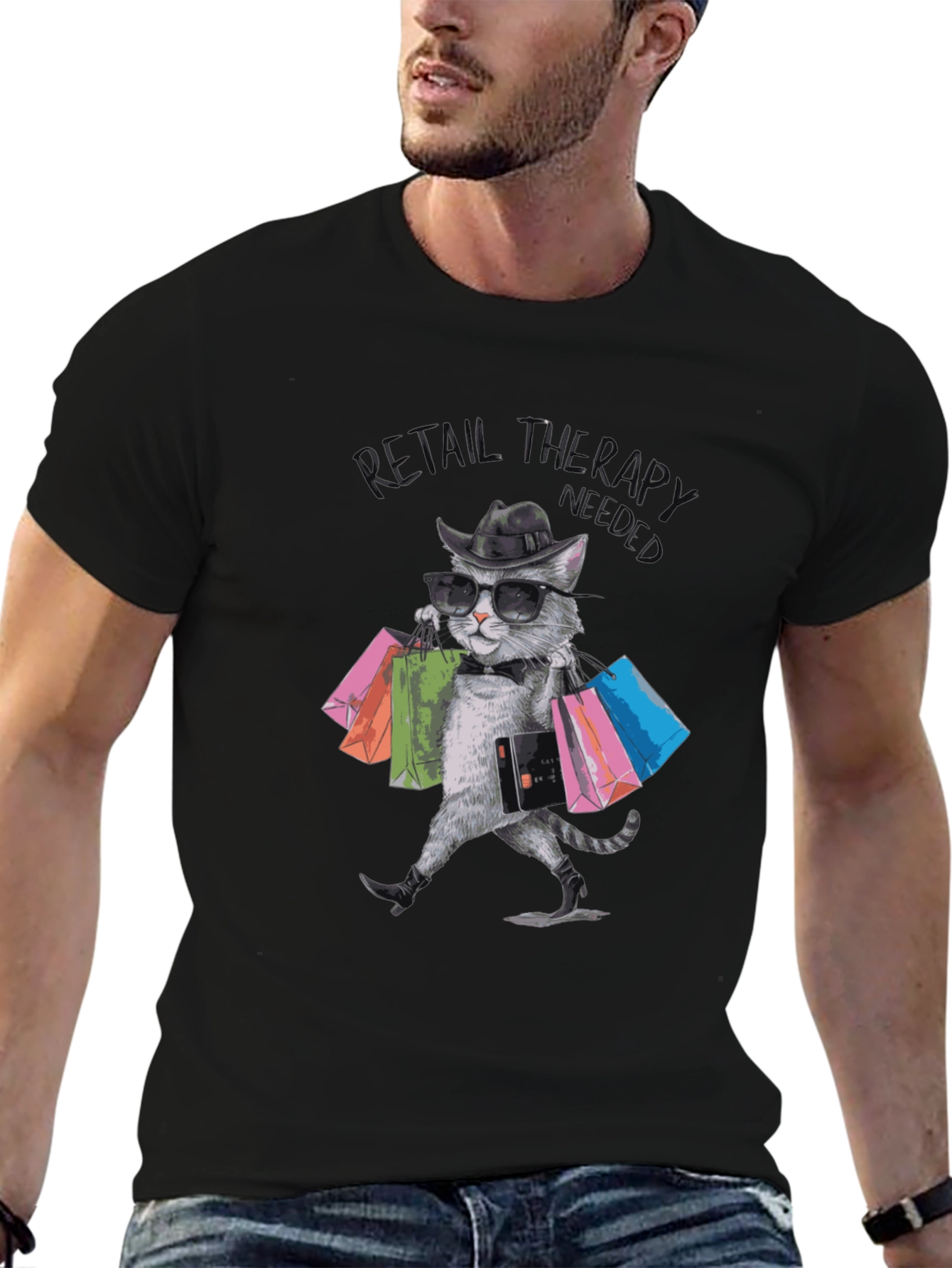 Retail Therapy Cat T-Shirt