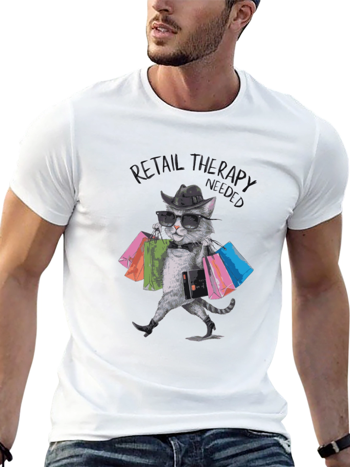 Retail Therapy Cat T-Shirt
