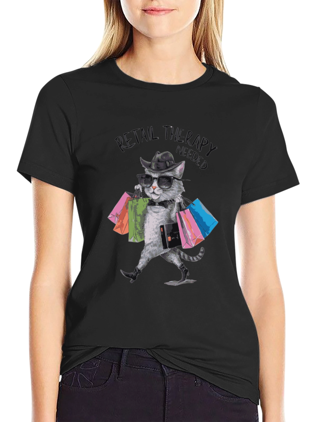 Retail Therapy Cat T-Shirt