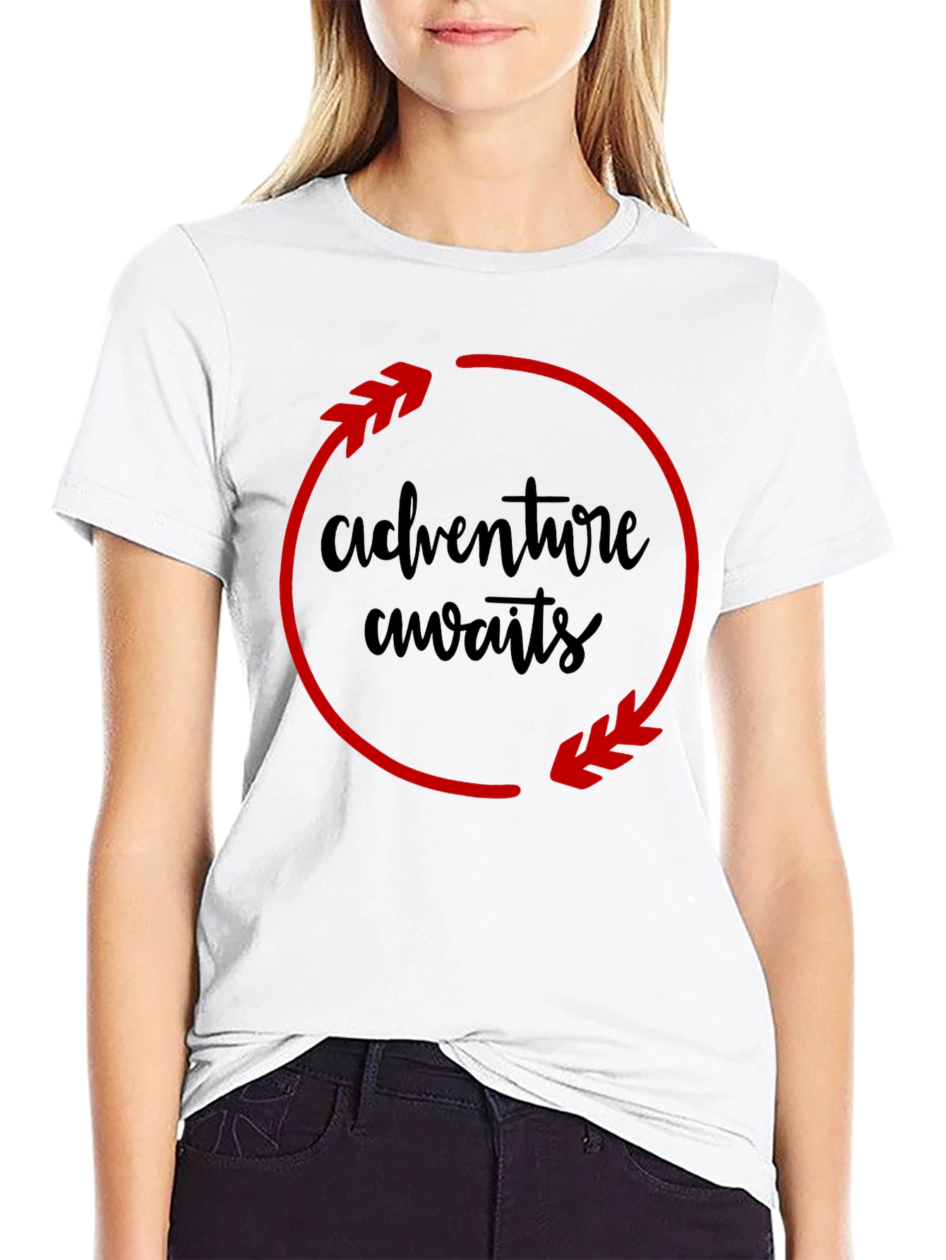 Adventure Awaits Black Graphic Tee