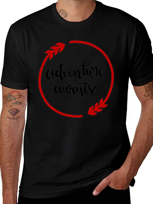 Adventure Awaits Black Graphic Tee