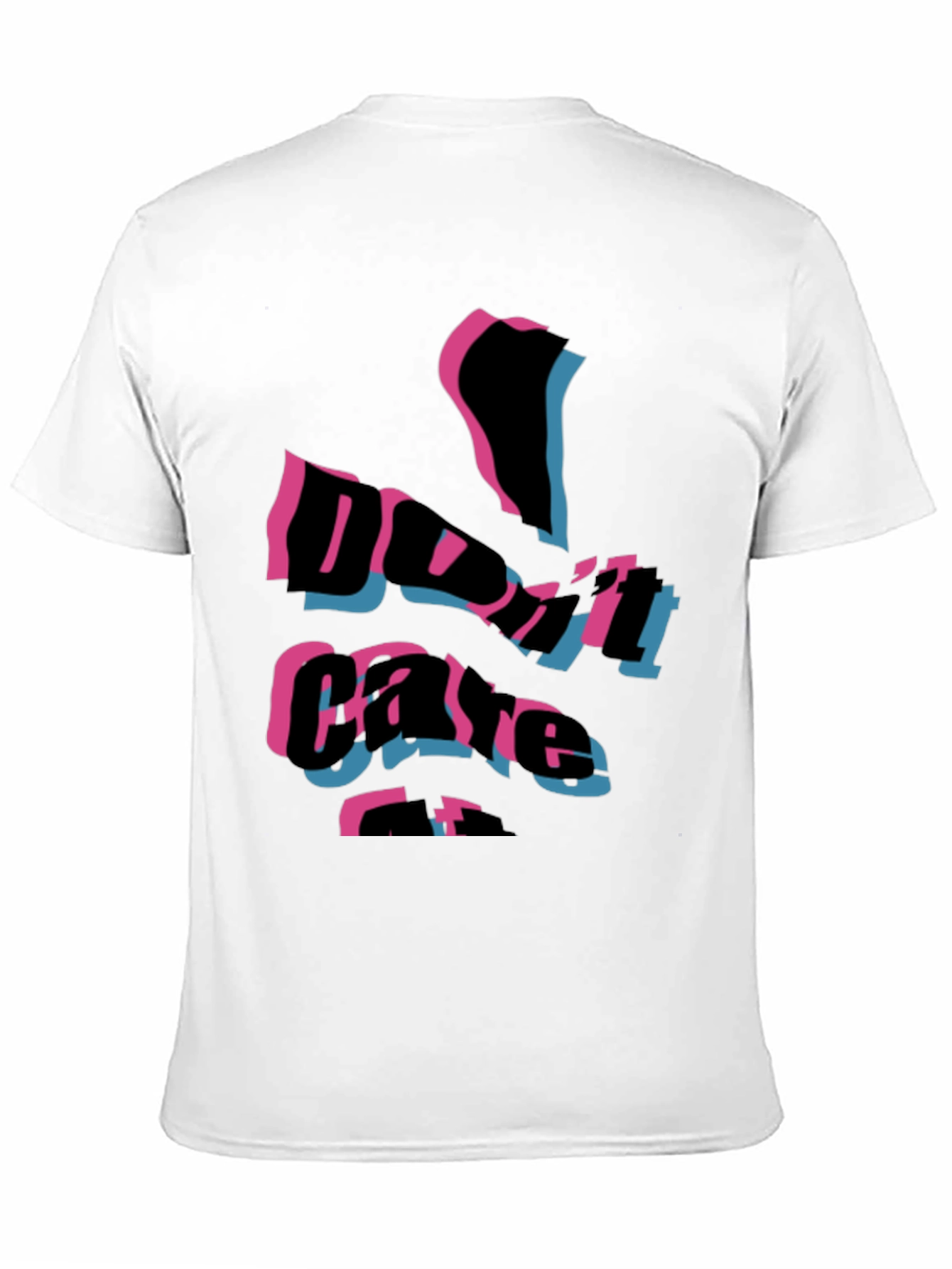 Edgy Dont Care Graphic Print Black T-Shirt