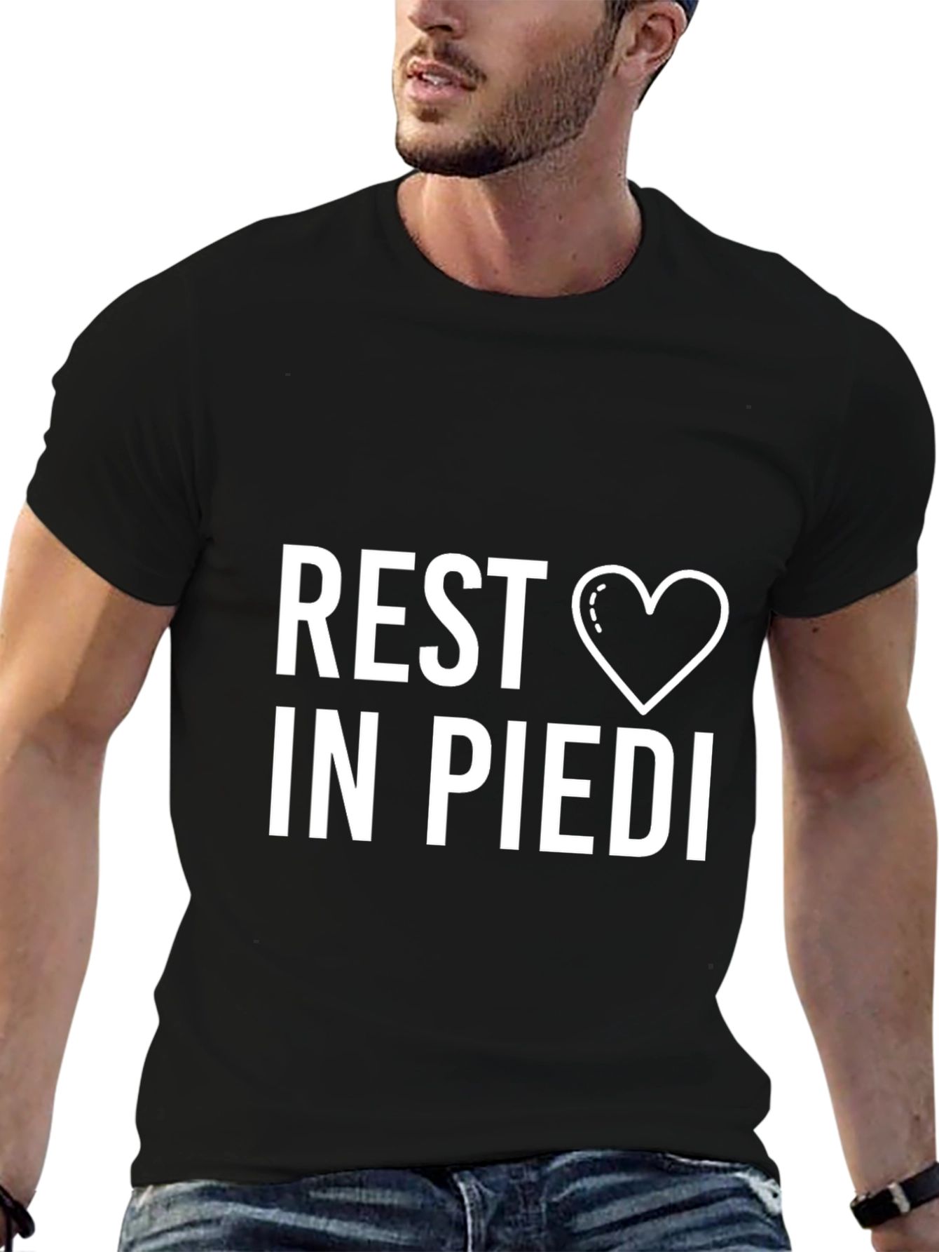 Rest In Piedi Heart Graphic T-Shirt