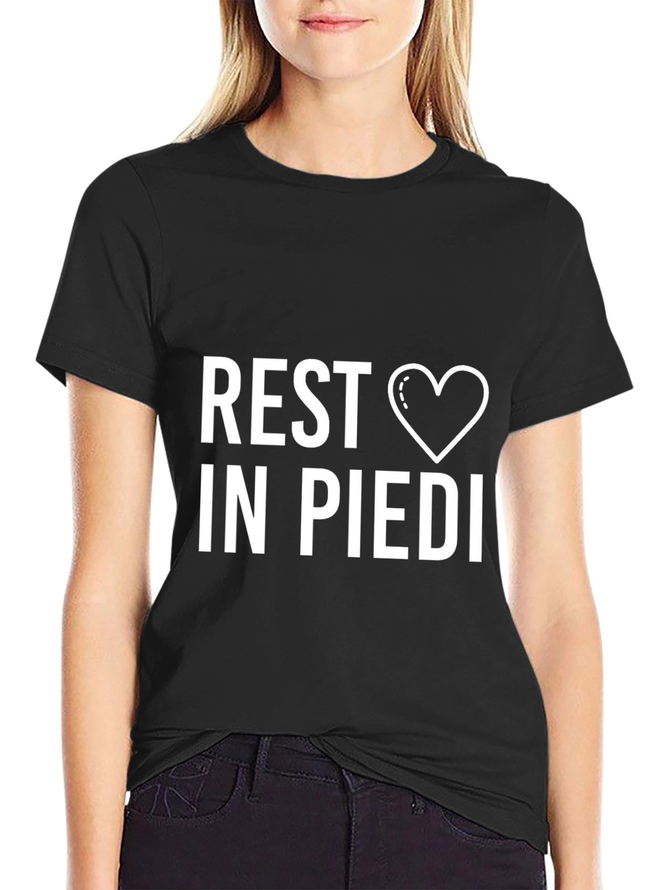 Rest In Piedi Heart Graphic T-Shirt