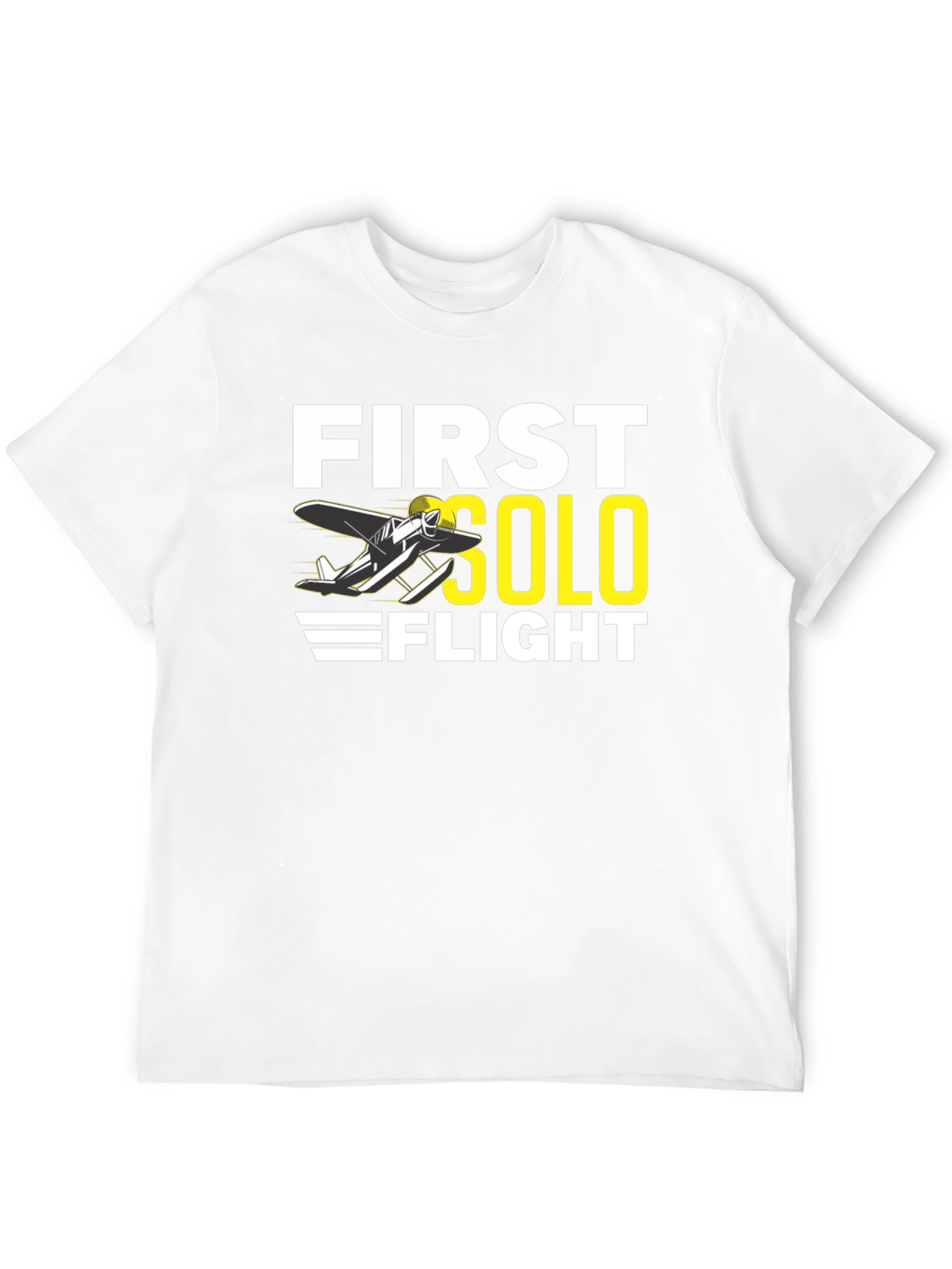 First Solo Flight Black T-Shirt Aviation Tee
