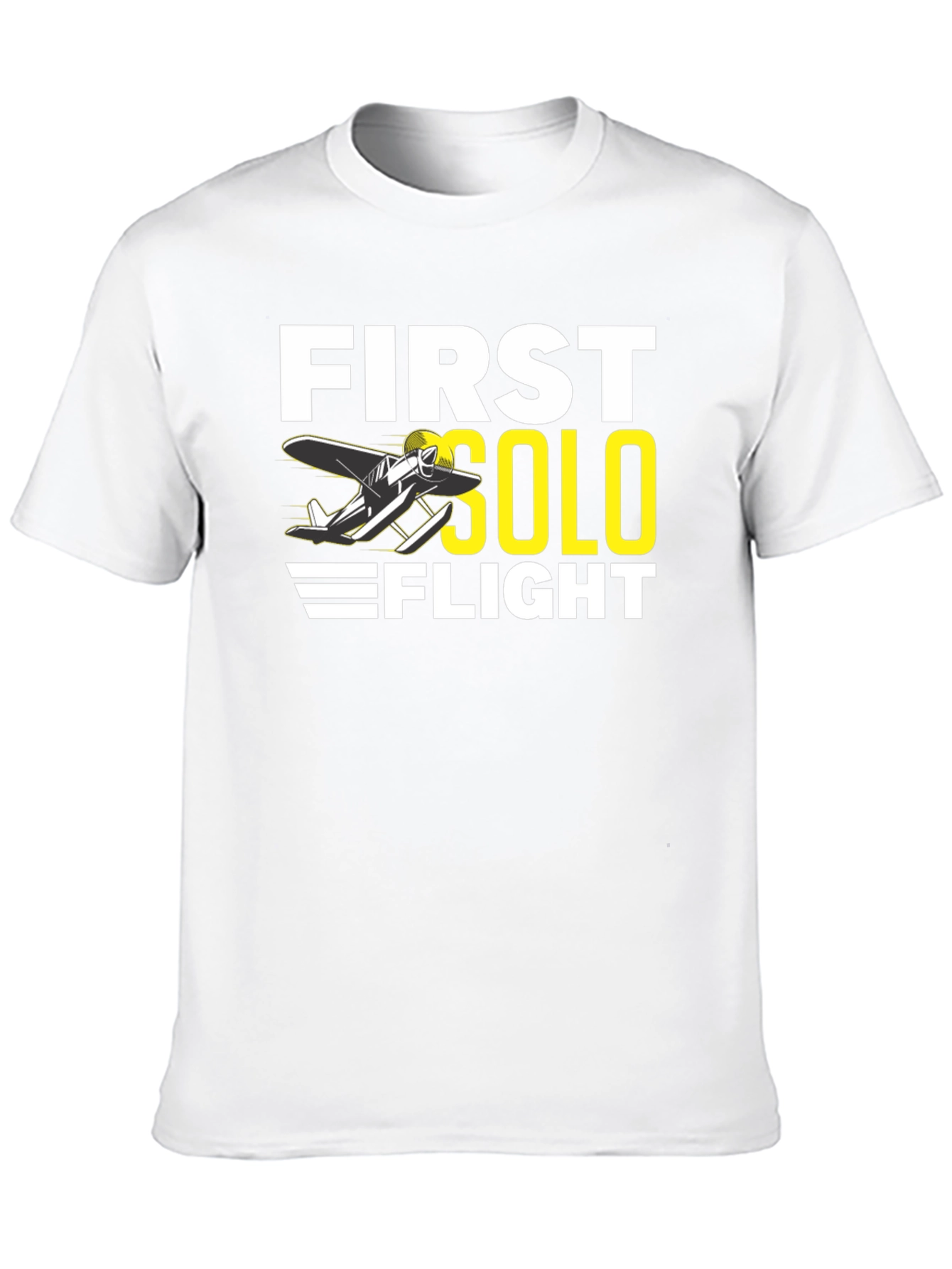 First Solo Flight Black T-Shirt Aviation Tee
