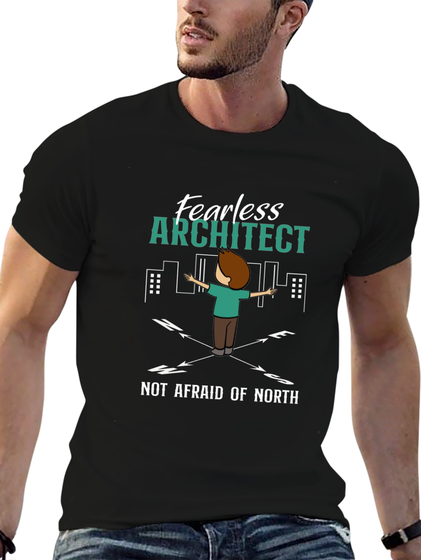 Fearless Architect T-Shirt - Compass Design