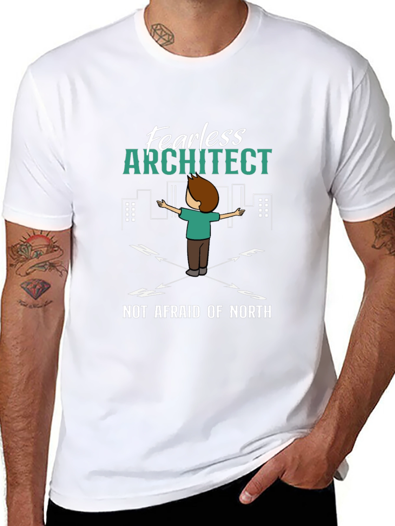 Fearless Architect T-Shirt - Compass Design