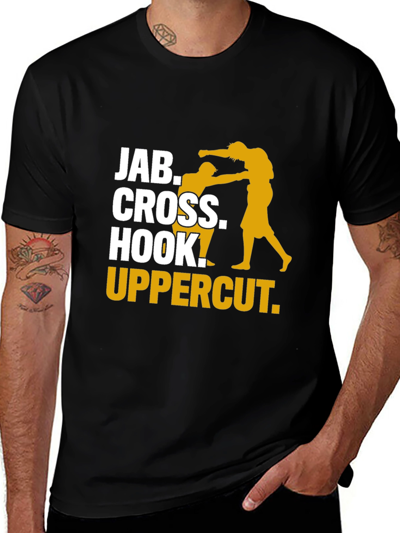 Boxing Moves Graphic Tee - Jab Cross Hook Uppercut