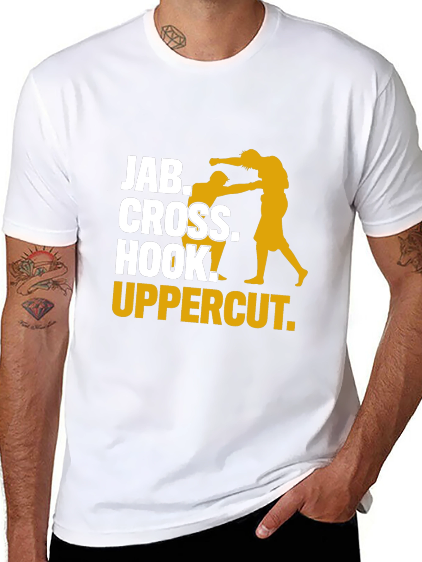 Boxing Moves Graphic Tee - Jab Cross Hook Uppercut