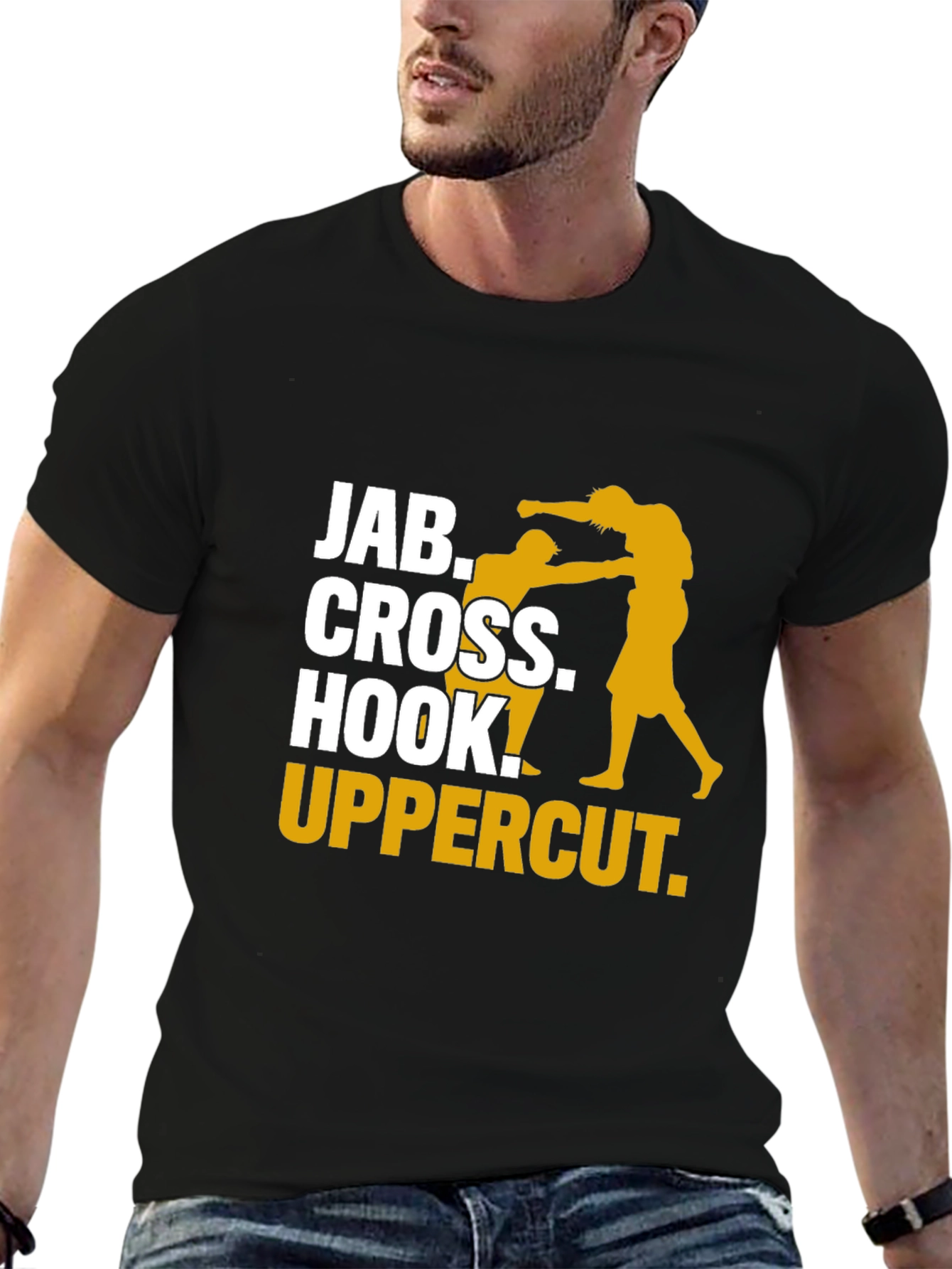Boxing Moves Graphic Tee - Jab Cross Hook Uppercut