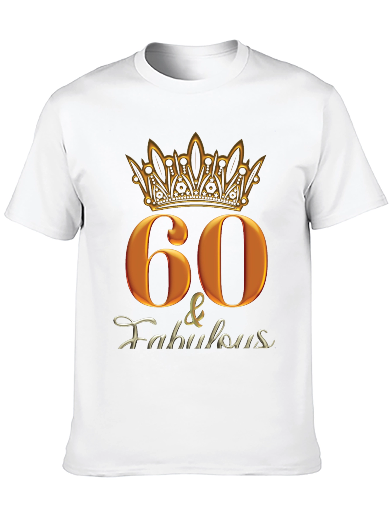 60 & Fabulous Black Graphic T-Shirt