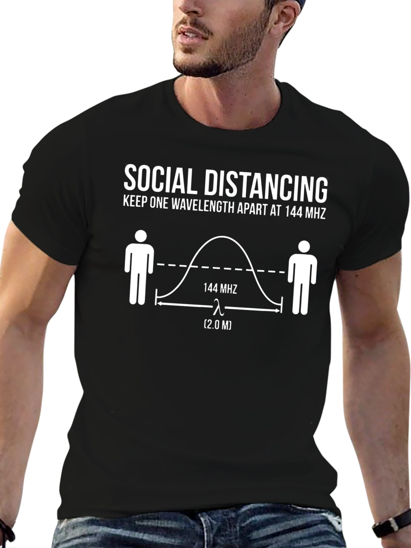 Social Distancing T-Shirt: 144 MHz Wavelength