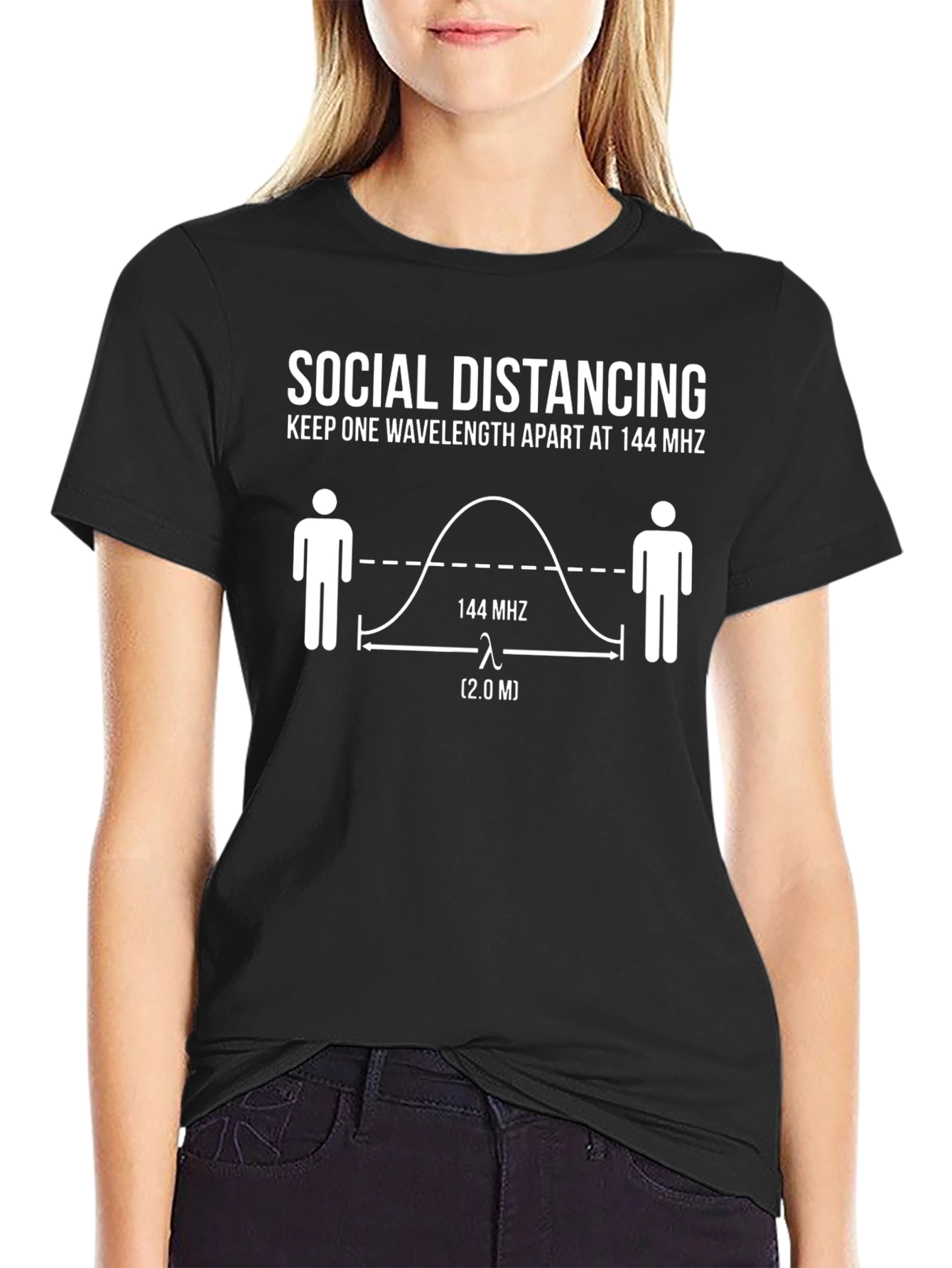 Social Distancing T-Shirt: 144 MHz Wavelength