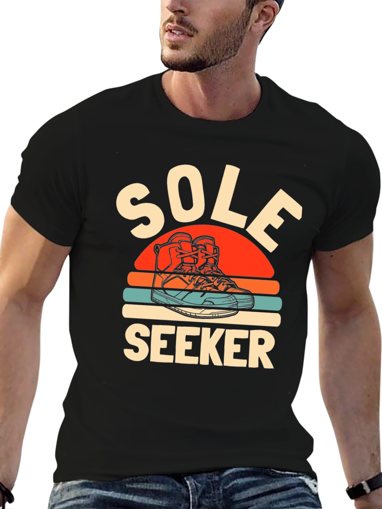 Sole Seeker Graphic Tee - Black Cotton Blend