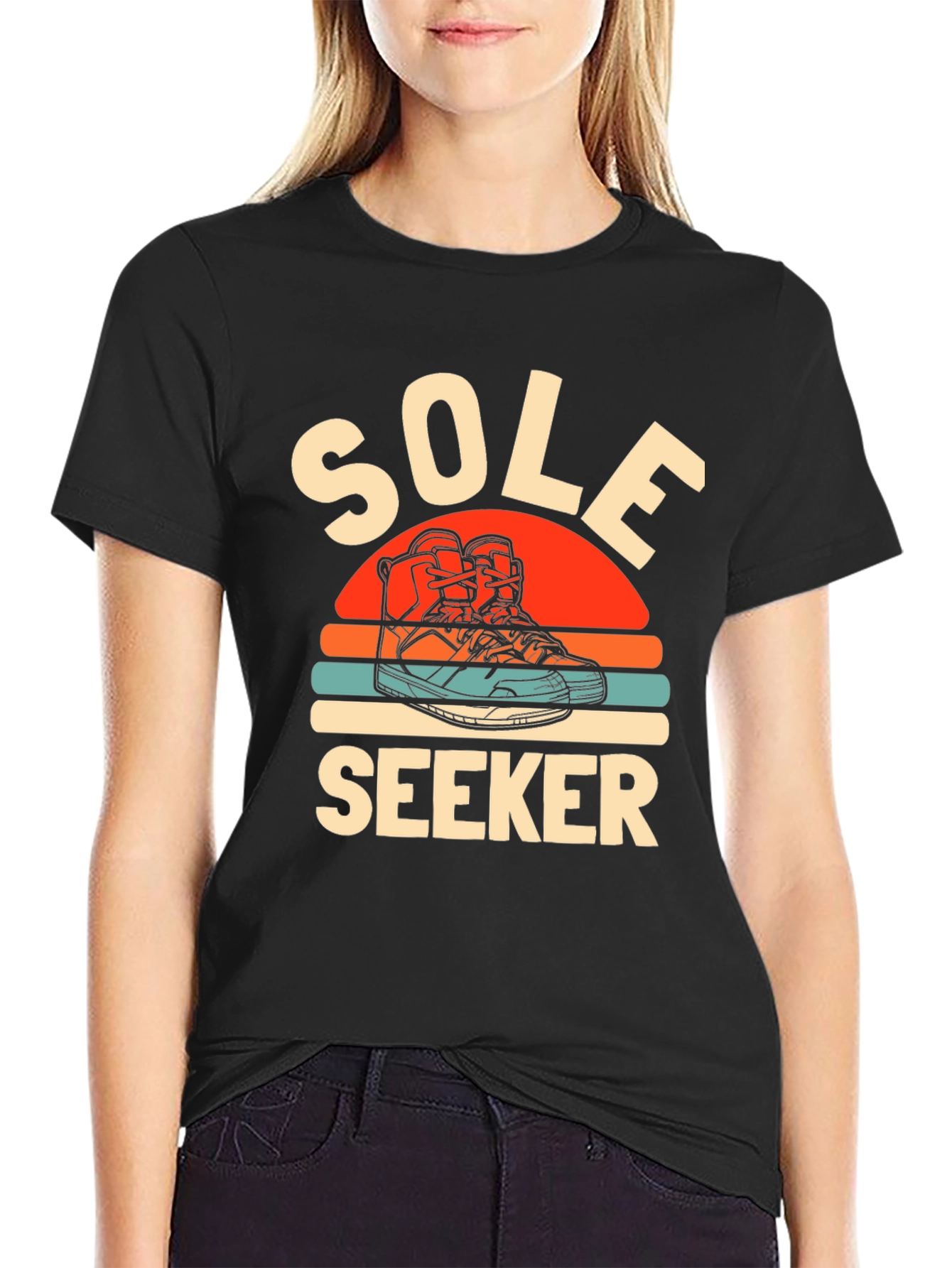 Sole Seeker Graphic Tee - Black Cotton Blend