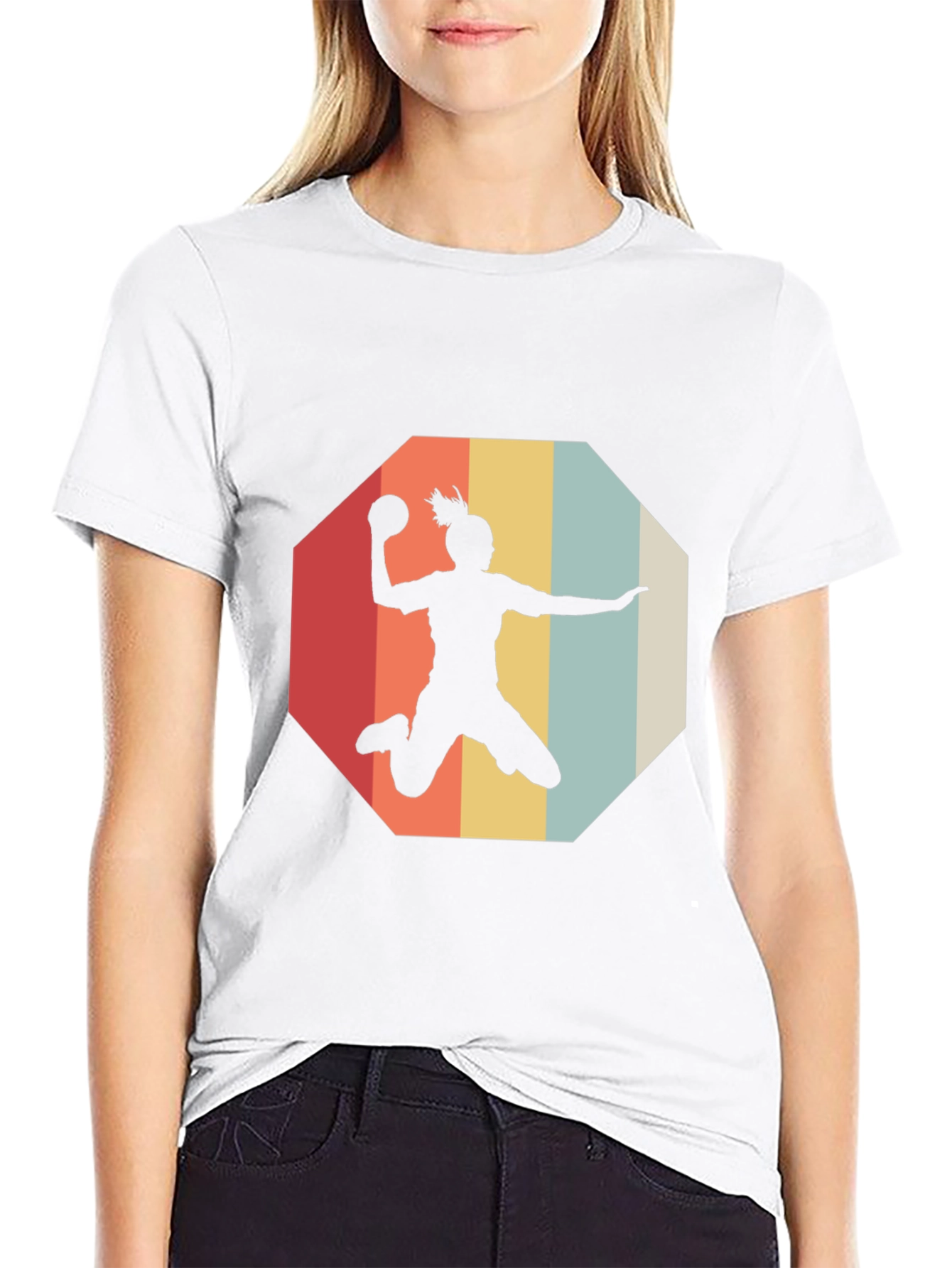 Retro Handball Player Graphic Tee