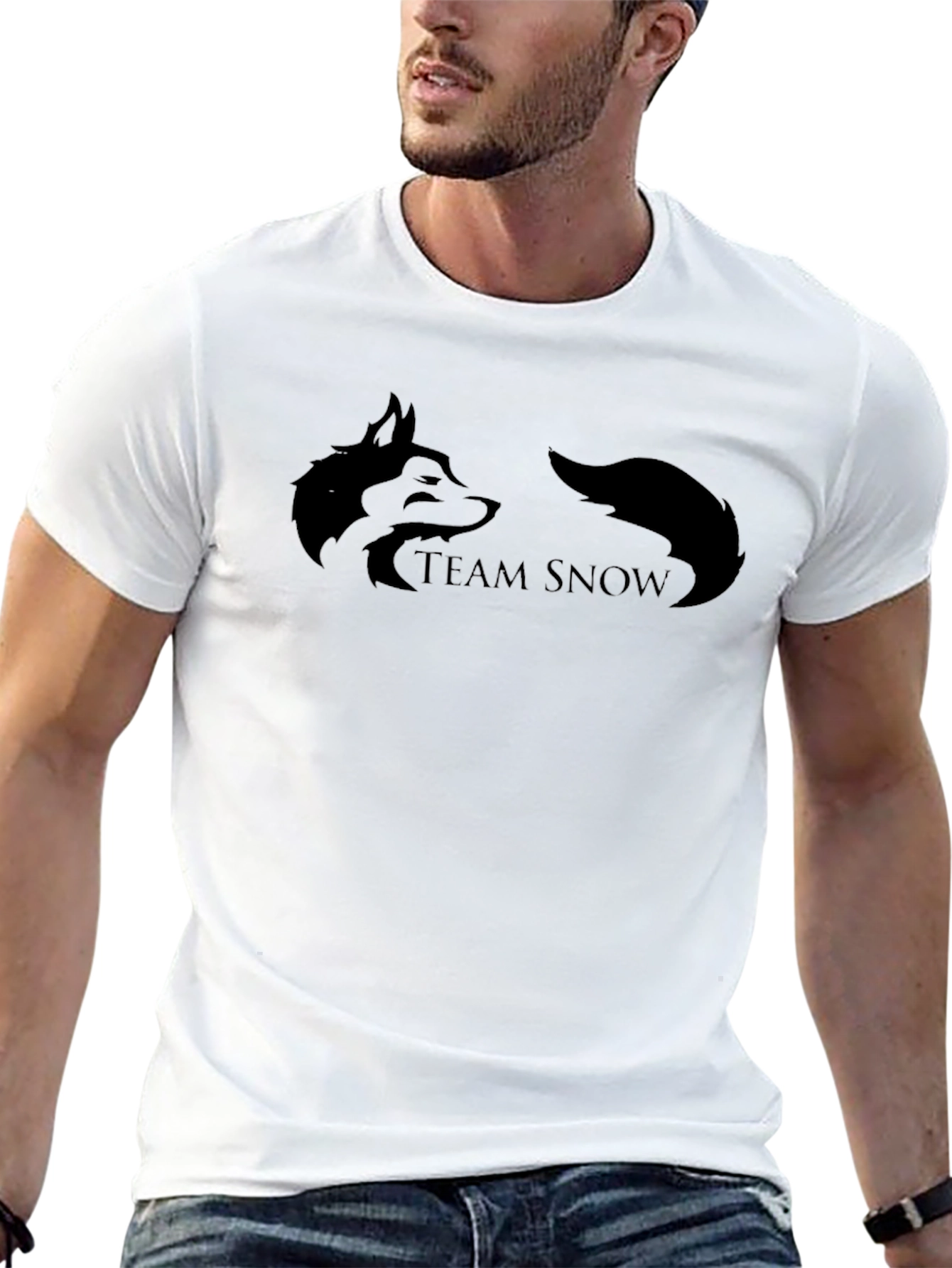 Team Snow T-Shirt - Black Cotton Tee
