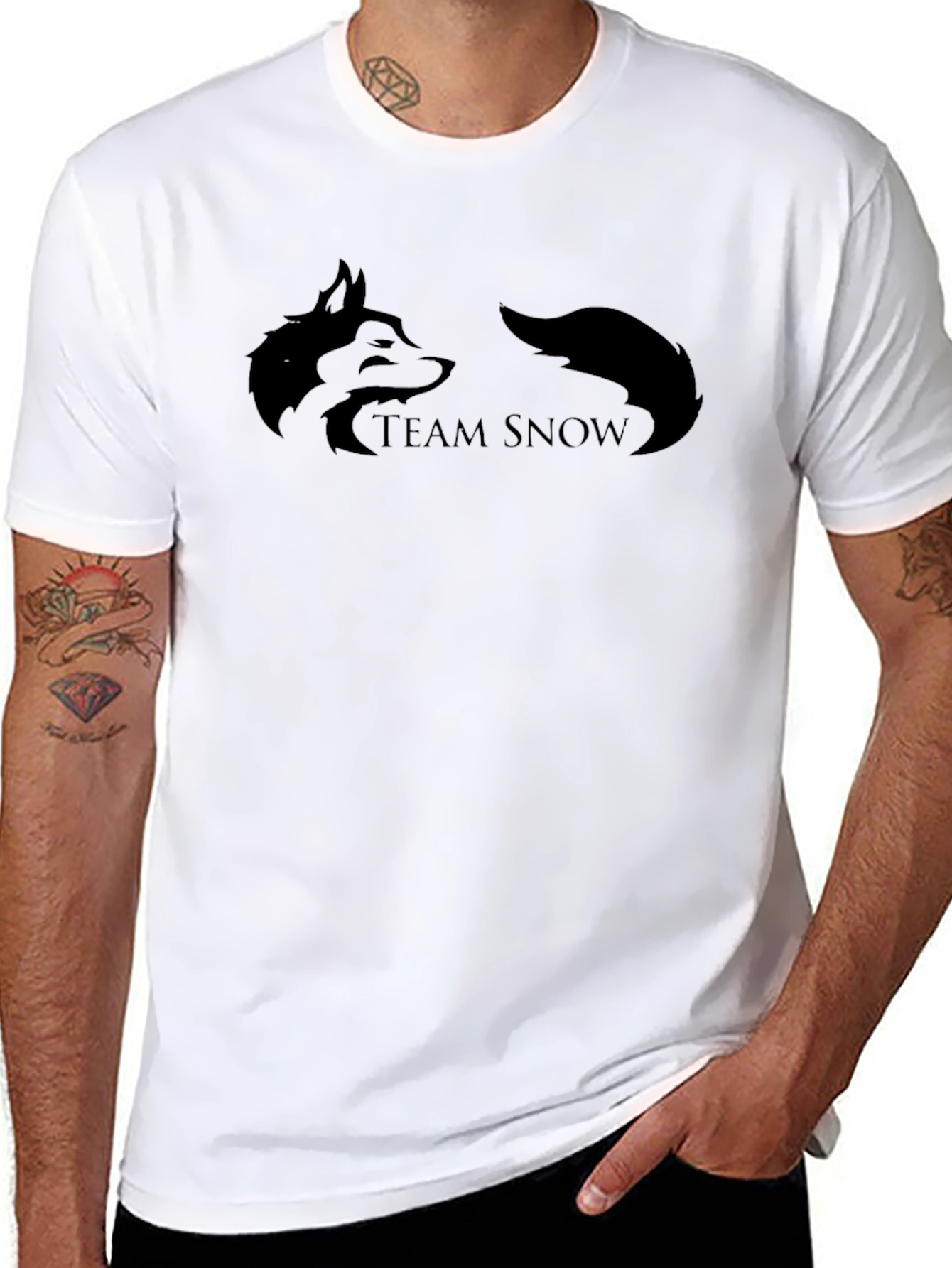 Team Snow T-Shirt - Black Cotton Tee