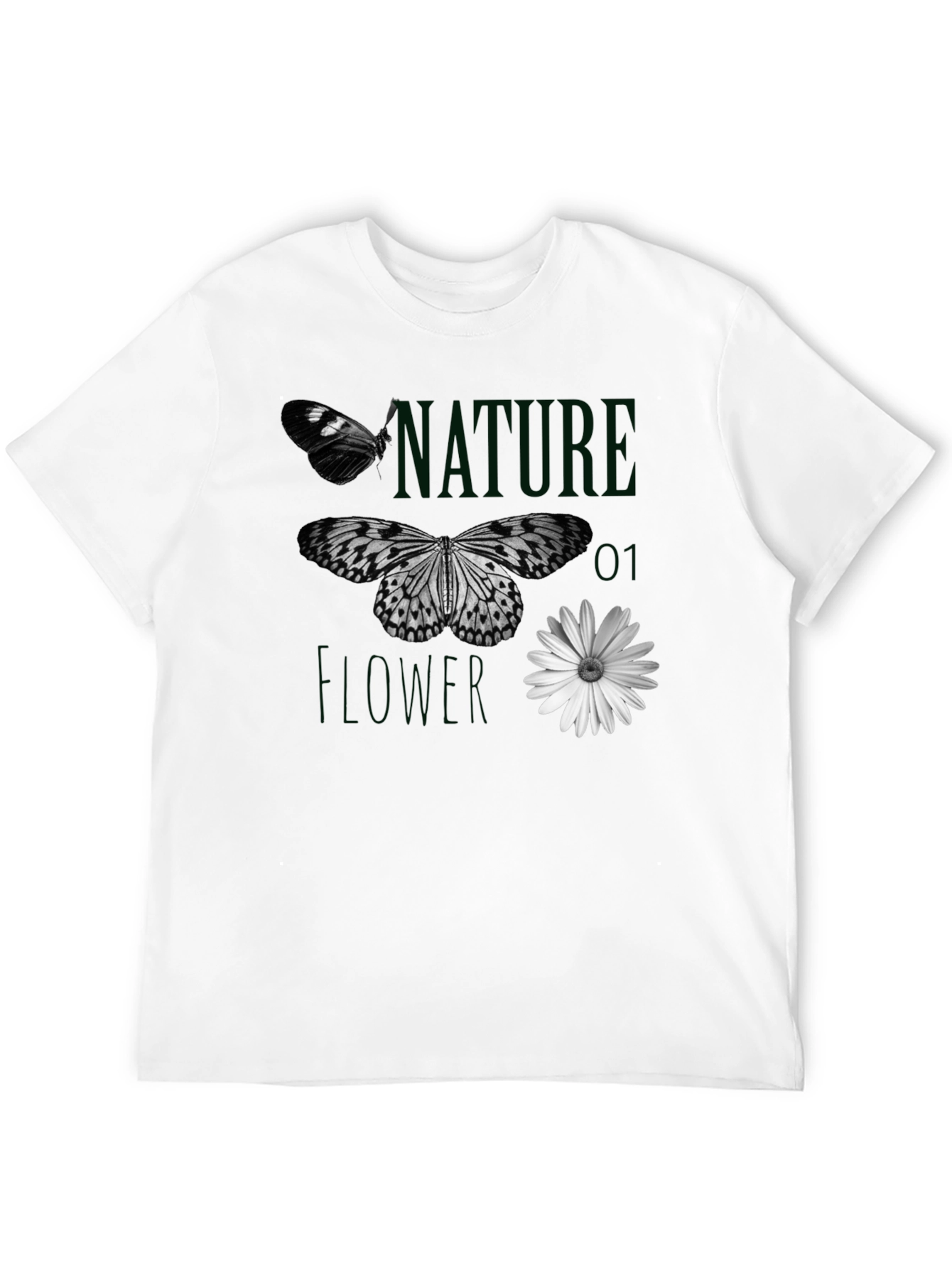 Nature Flower Butterfly Graphic Tee