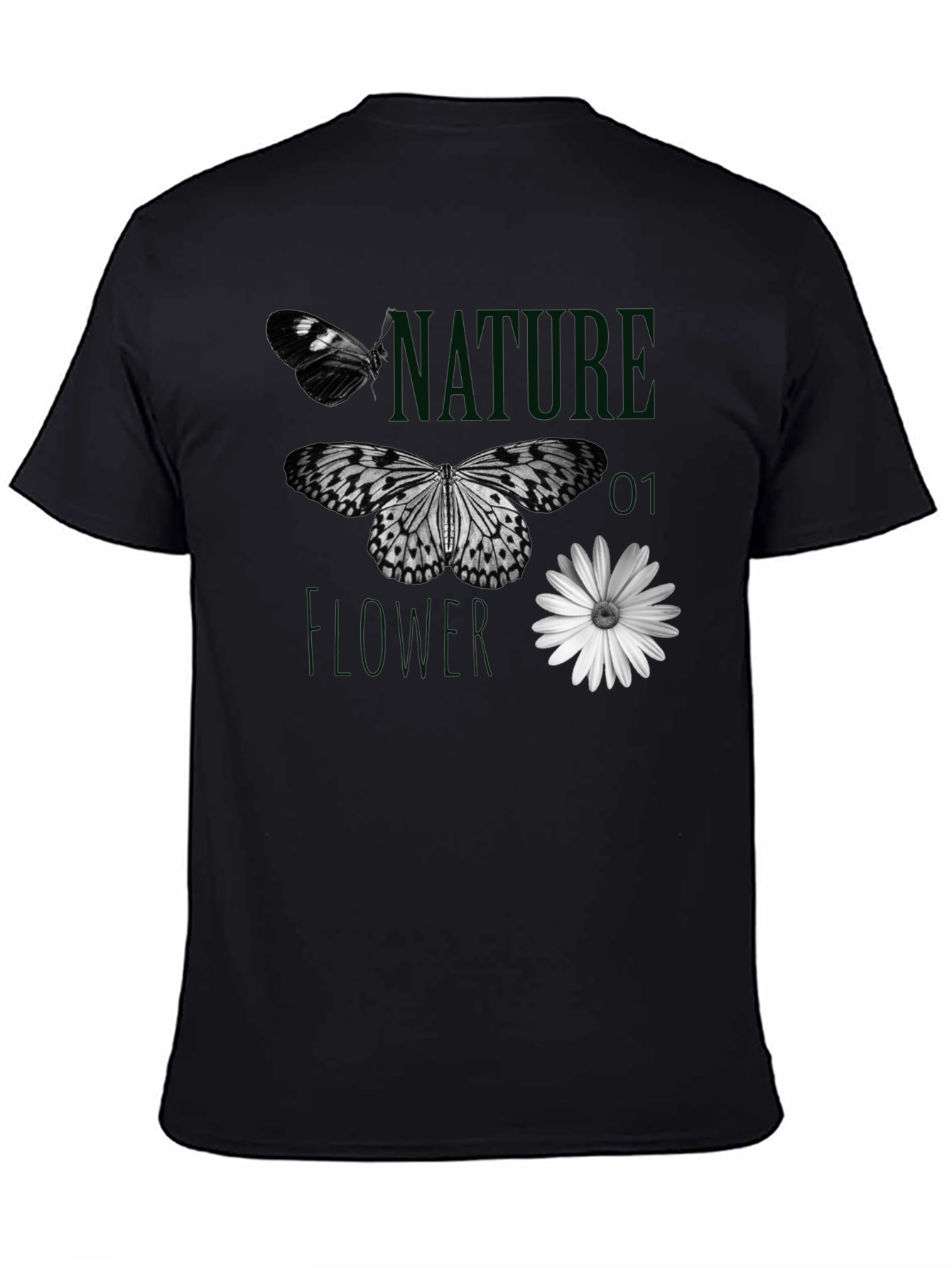 Nature Flower Butterfly Graphic Tee