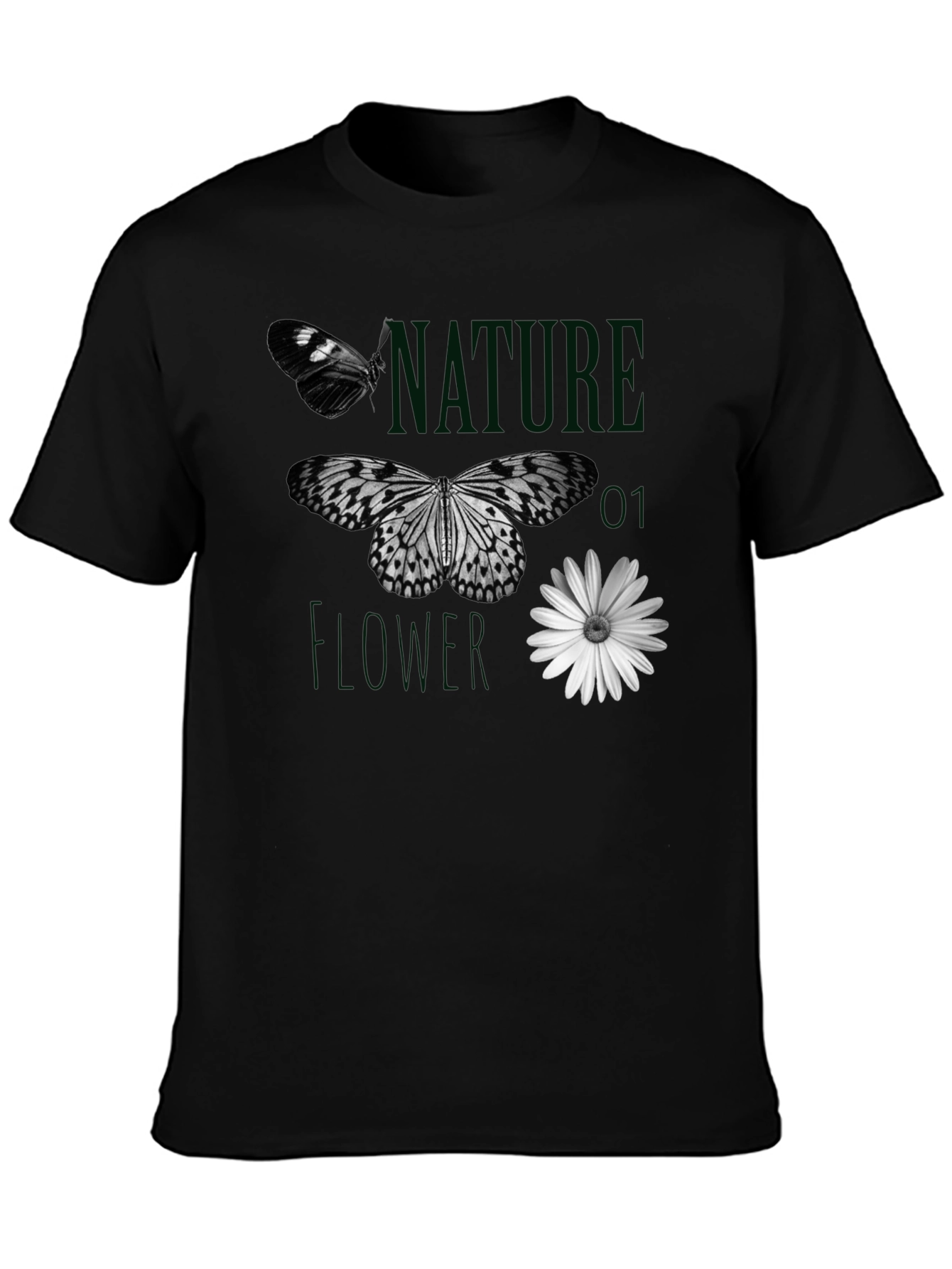 Nature Flower Butterfly Graphic Tee