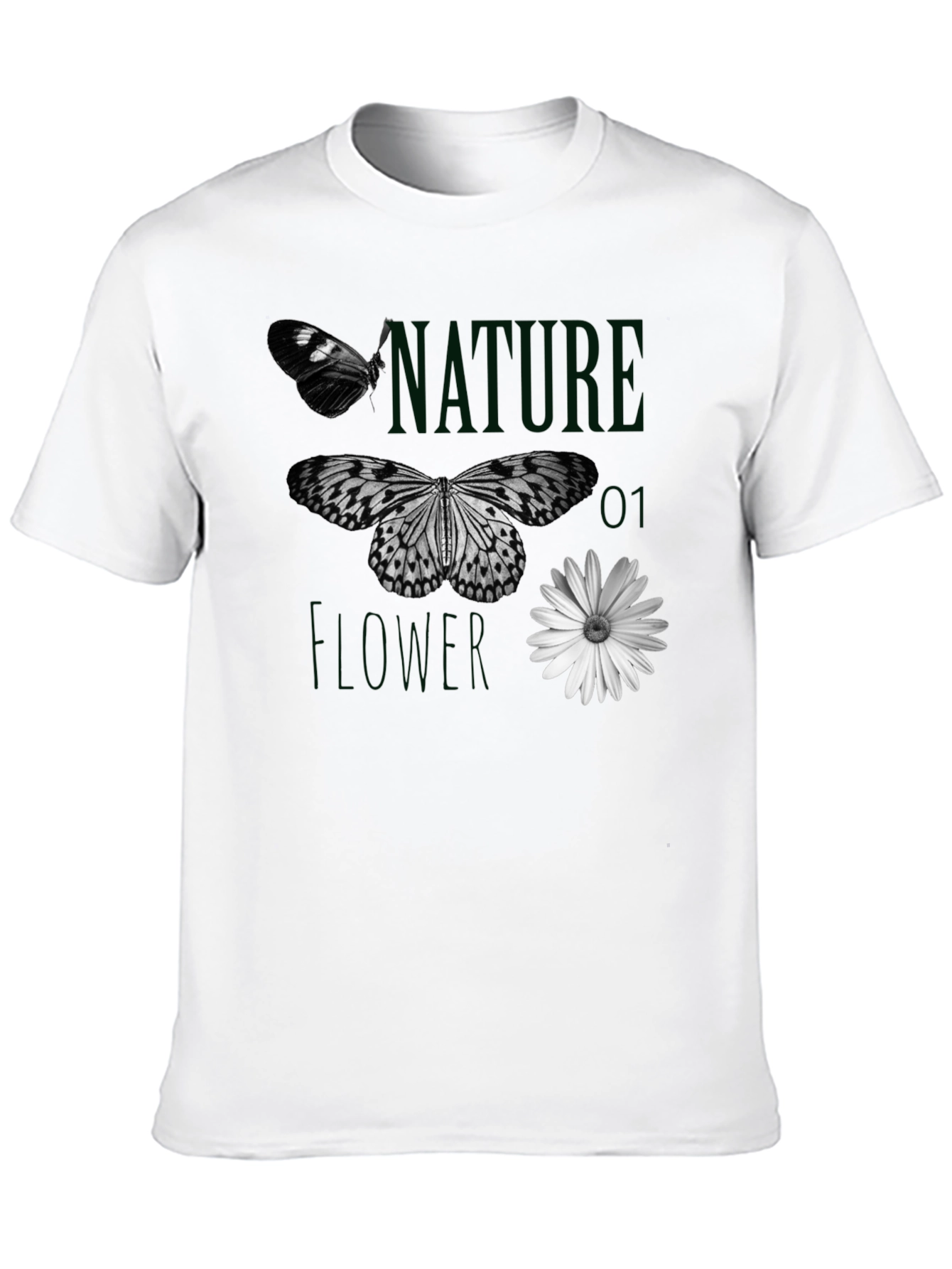 Nature Flower Butterfly Graphic Tee