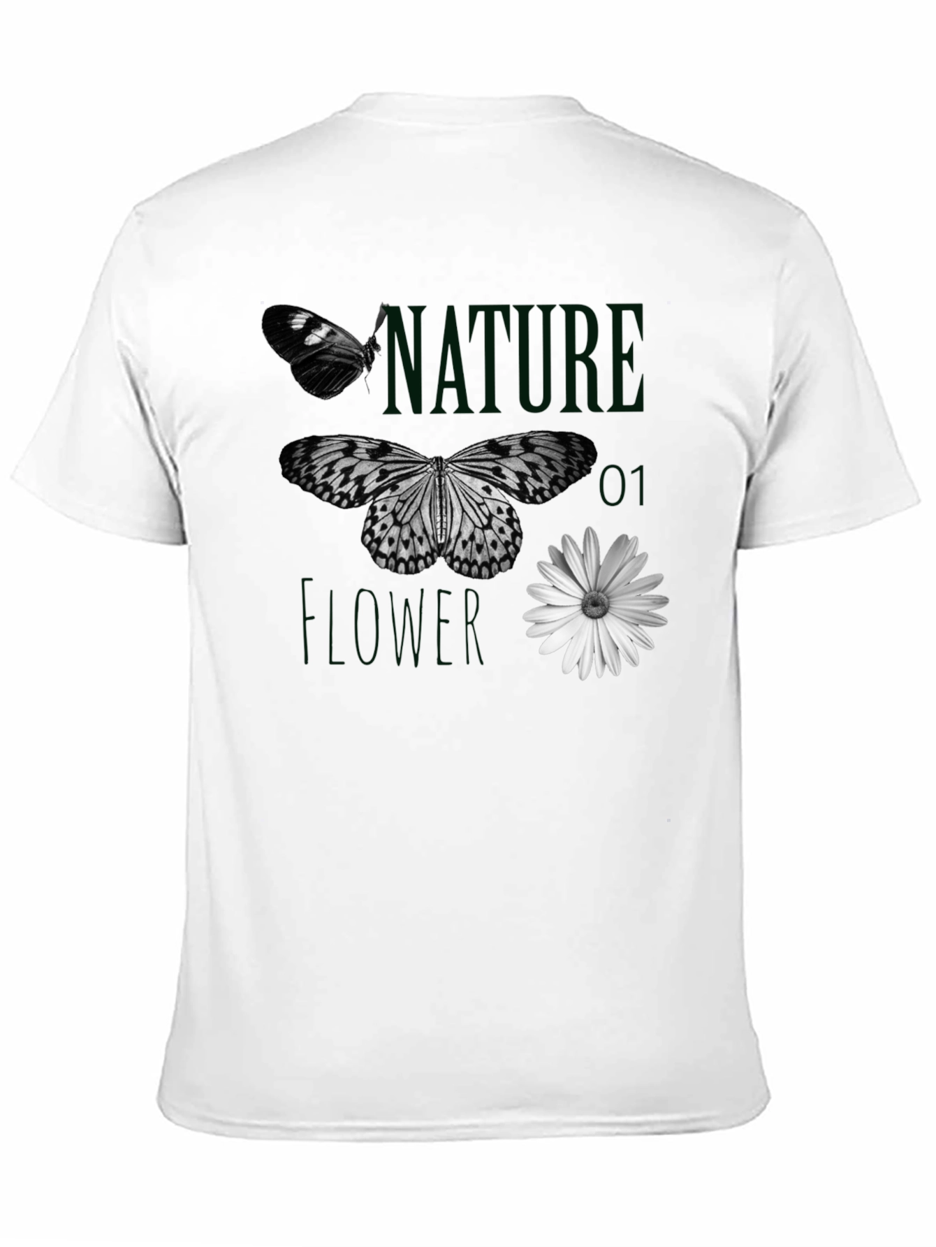 Nature Flower Butterfly Graphic Tee