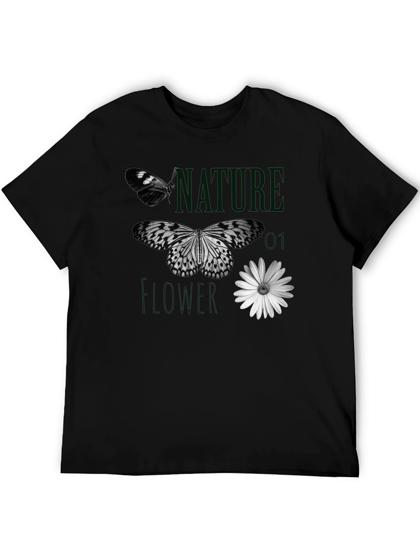 Nature Flower Butterfly Graphic Tee
