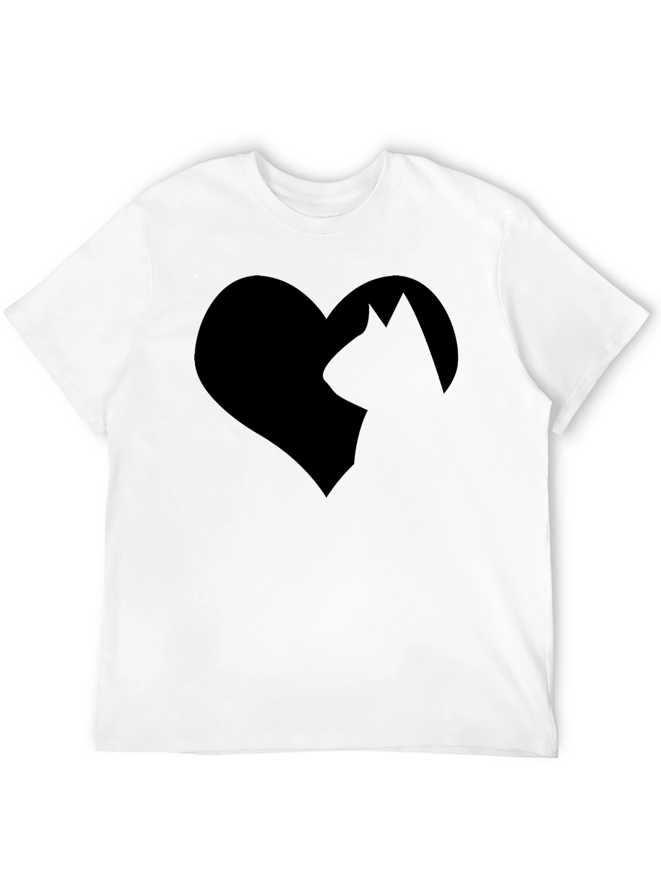 Cat Lover Tee - Heart & Silhouette Design