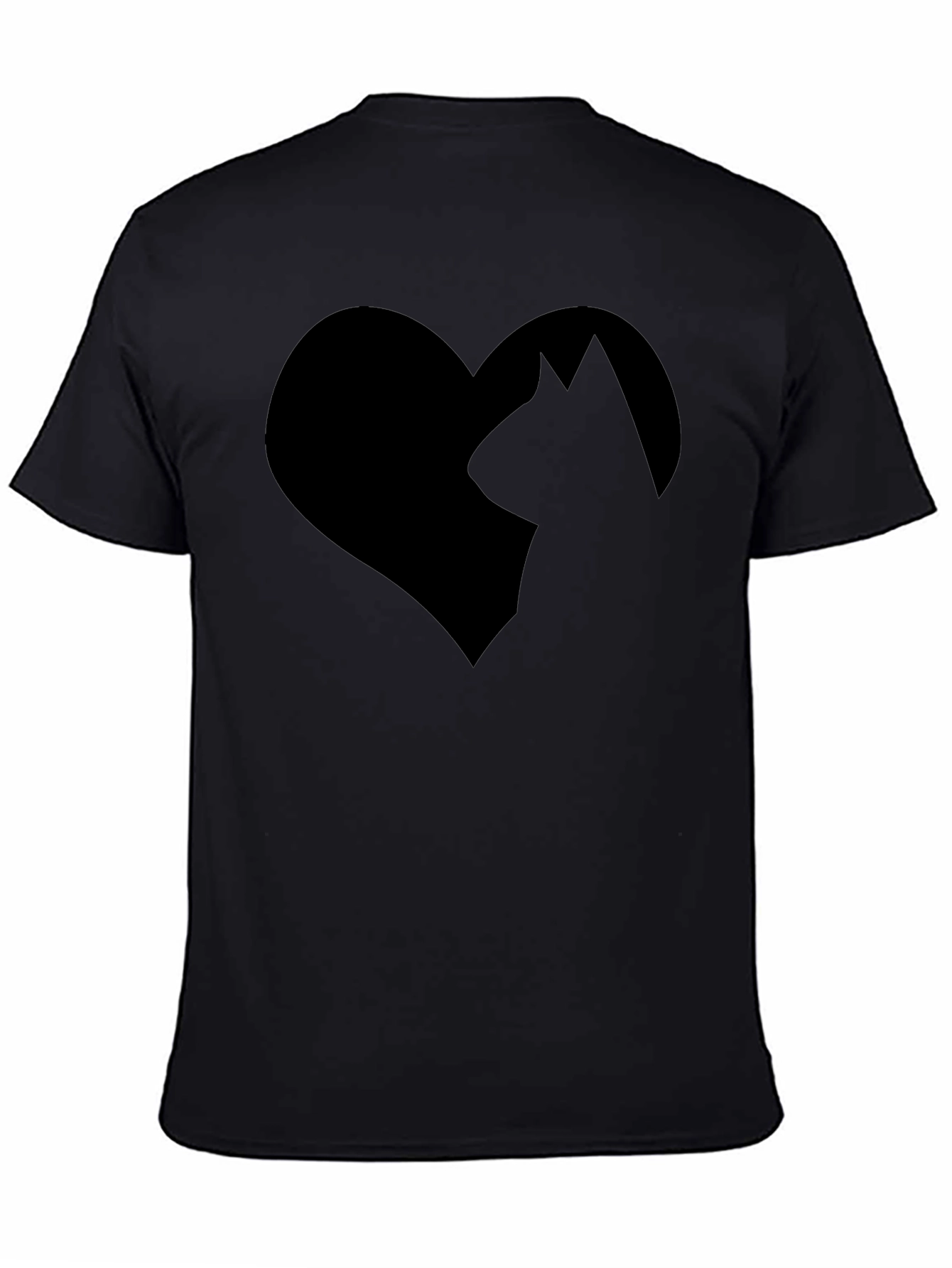 Cat Lover Tee - Heart & Silhouette Design