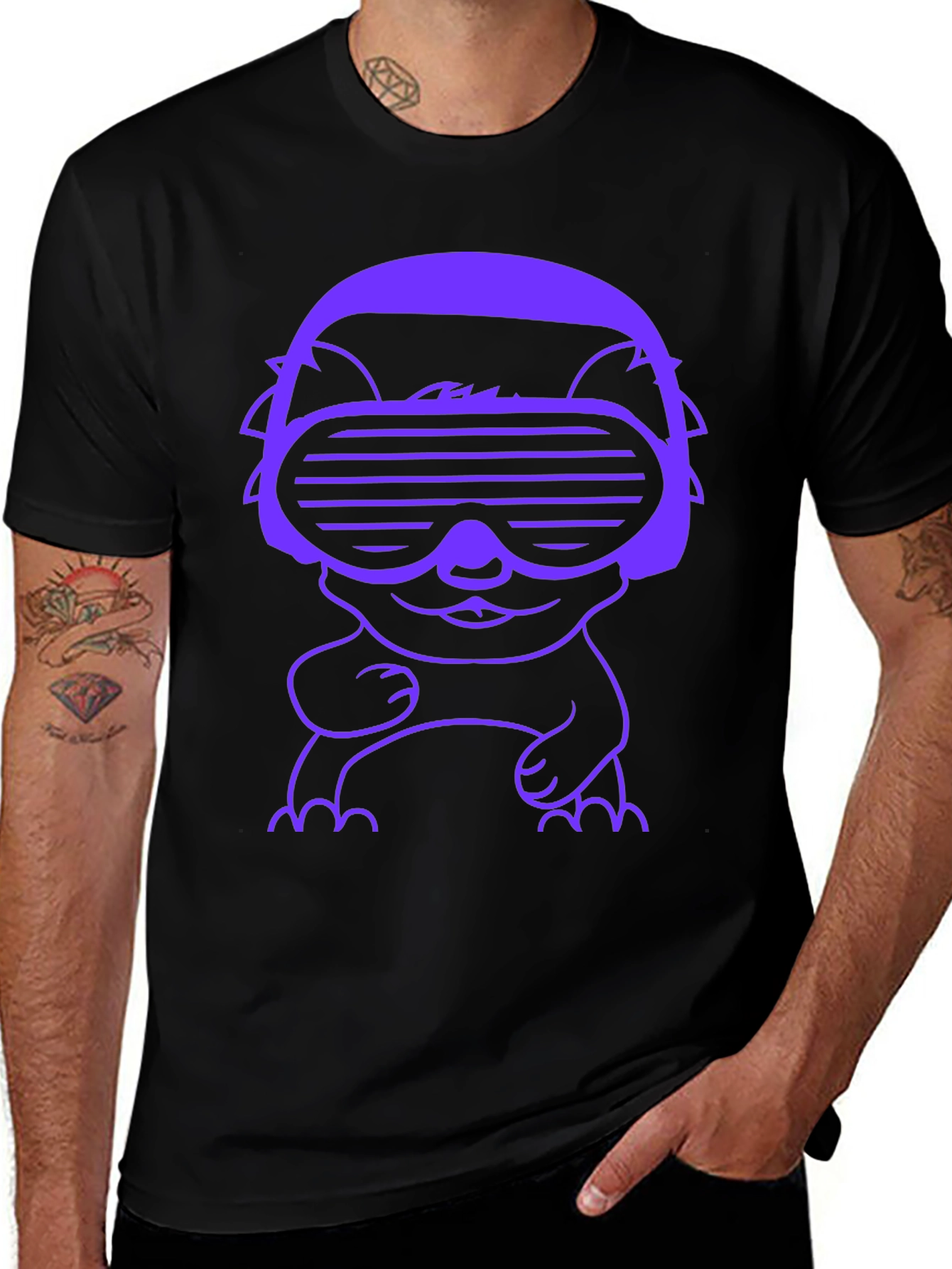 Cyberpunk Cat T-Shirt - Retro Gamer Style