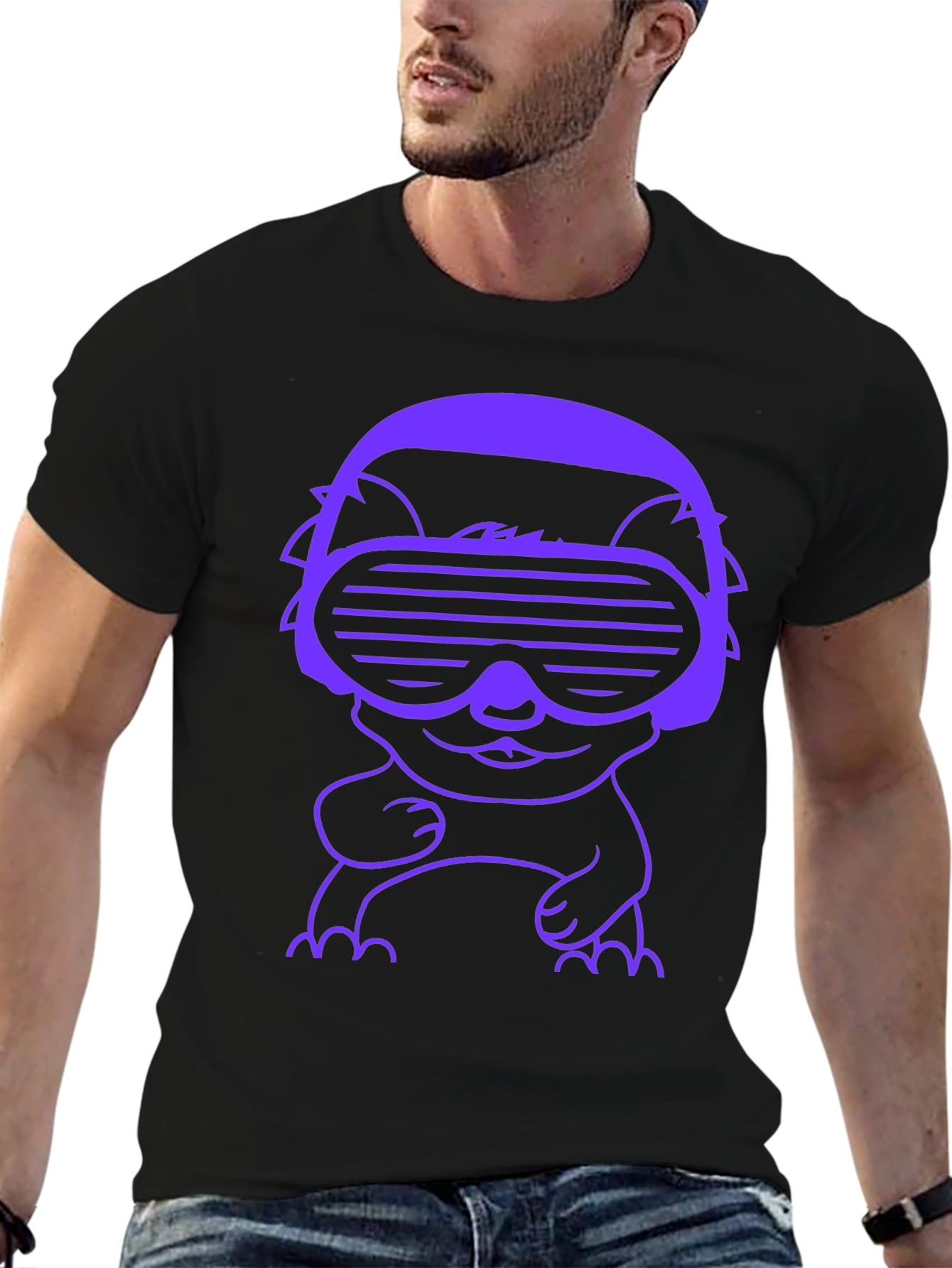 Cyberpunk Cat T-Shirt - Retro Gamer Style