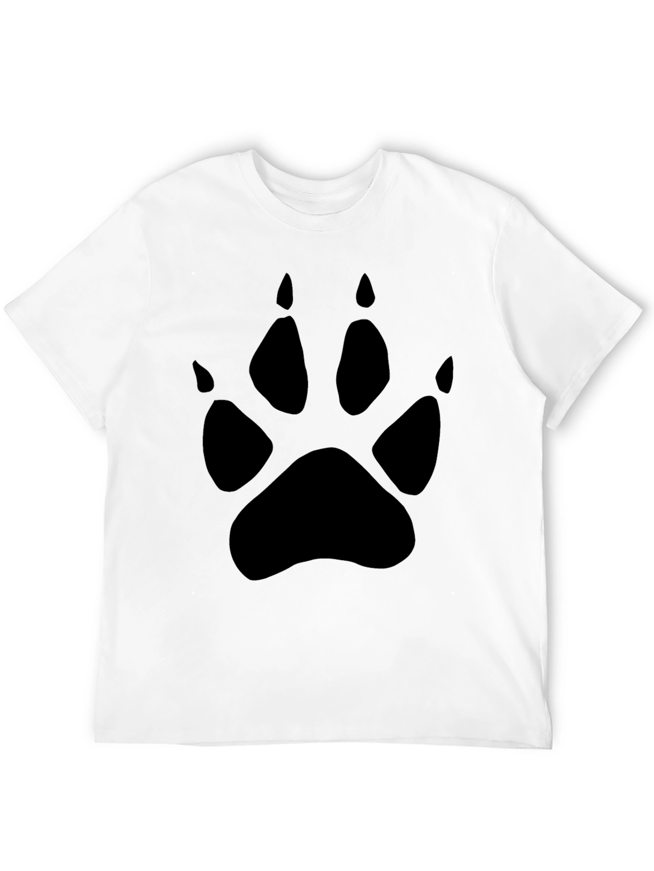 Mens Black T-Shirt with Paw Print Design