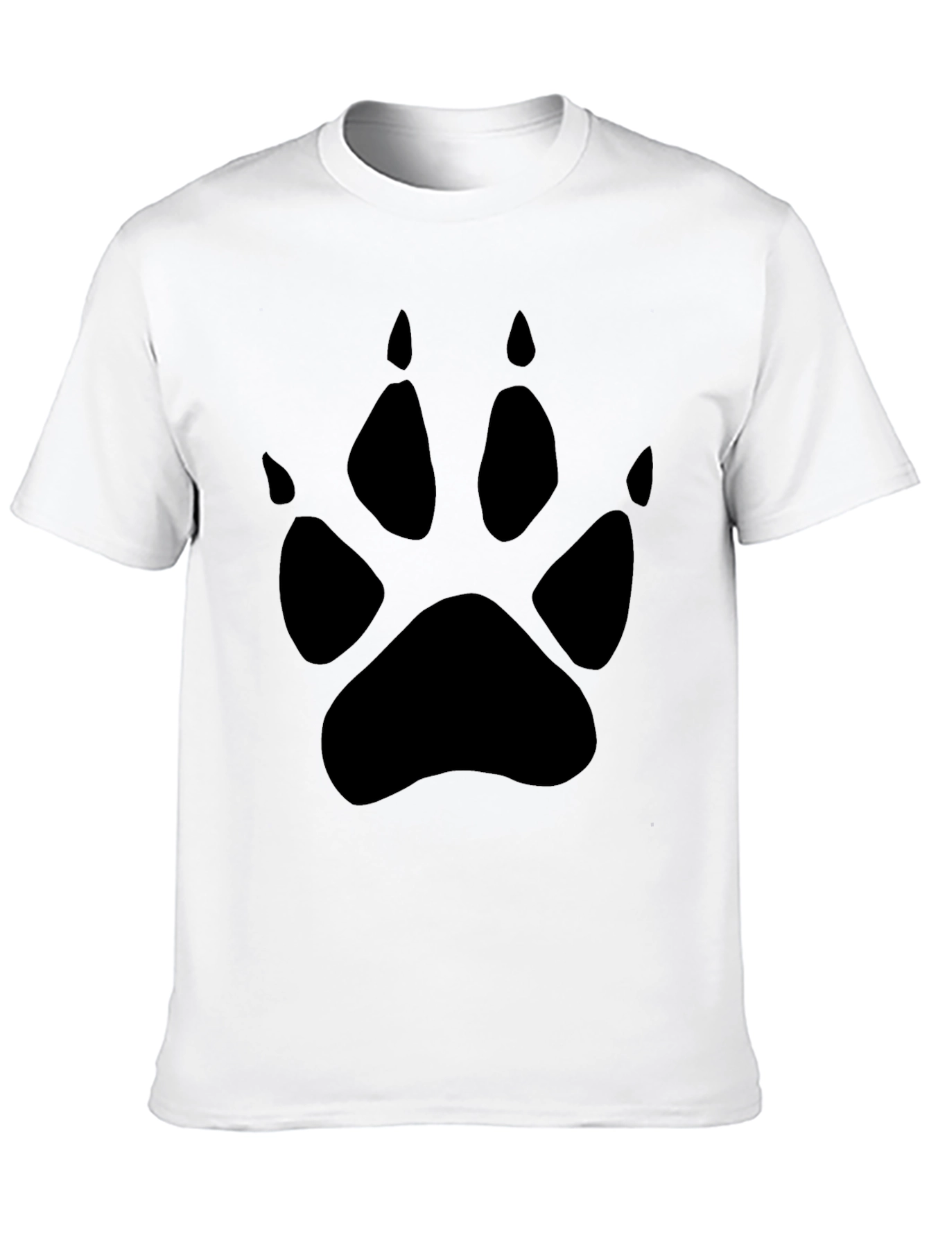 Mens Black T-Shirt with Paw Print Design