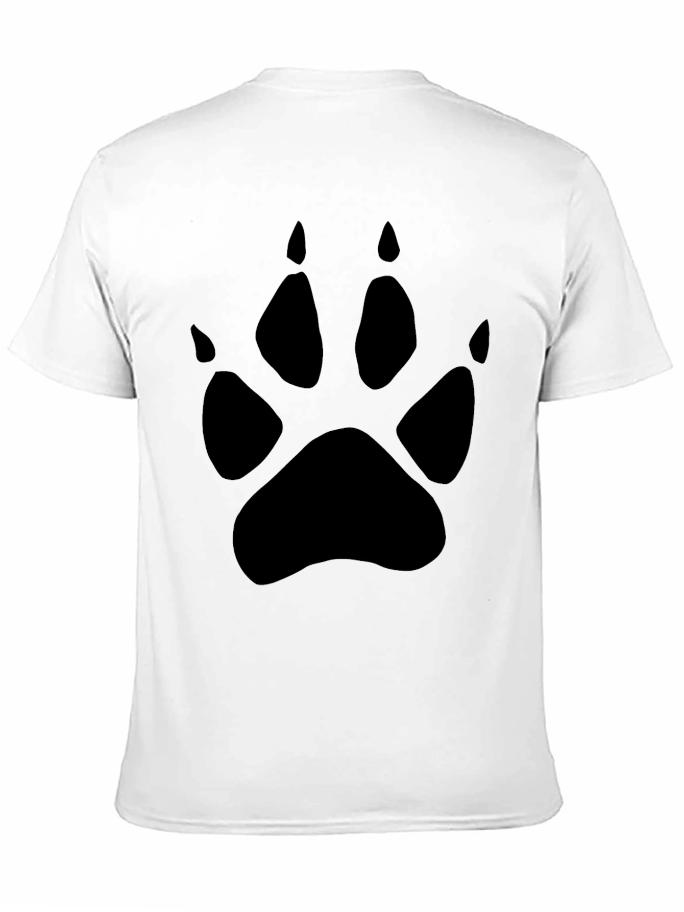 Mens Black T-Shirt with Paw Print Design